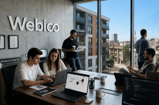 Webioo ekibinin web sitesi tasarımı üzerinde birlikte çalışması