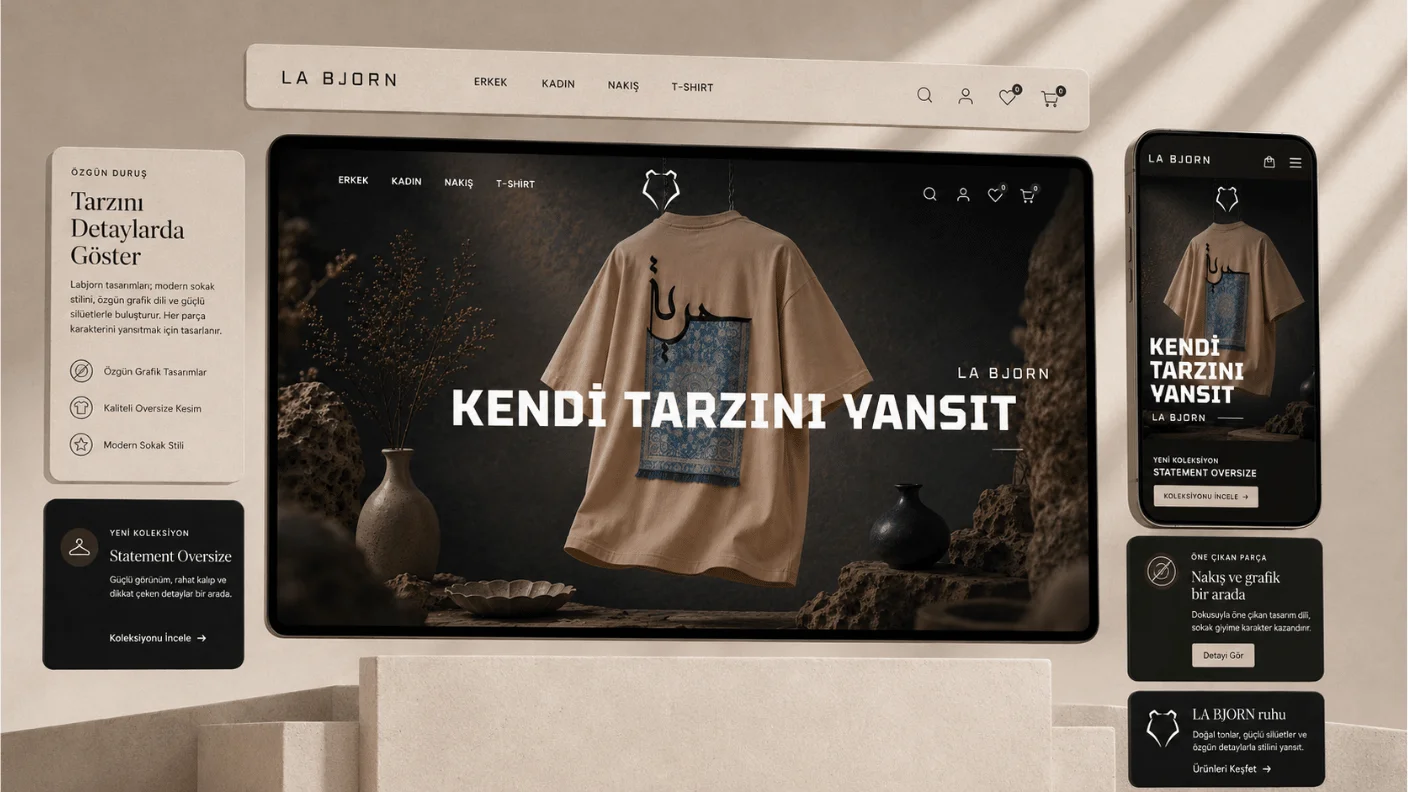 La Bjorn E-Ticaret projesinden seçilmiş görünüm