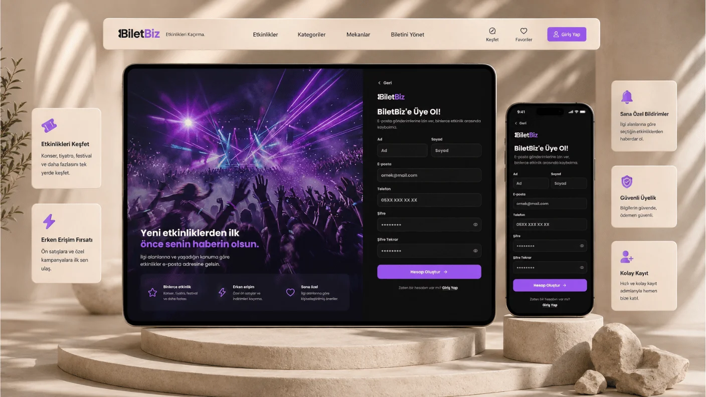 BiletBiz konser ve etkinlik bilet satış web platformu ve mobil uygulama vaka analizi