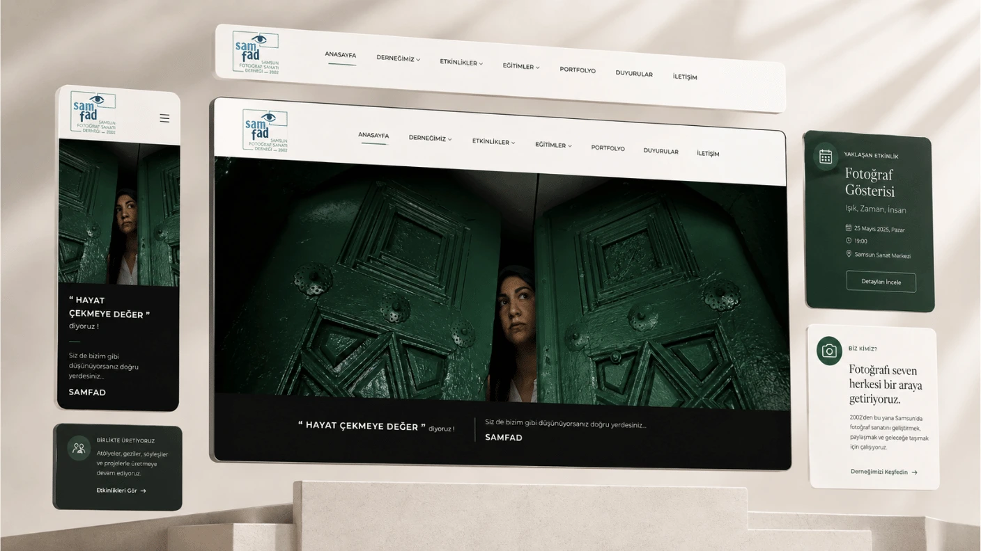 SAMFAD web sitesi arayüzünden seçilmiş görünüm