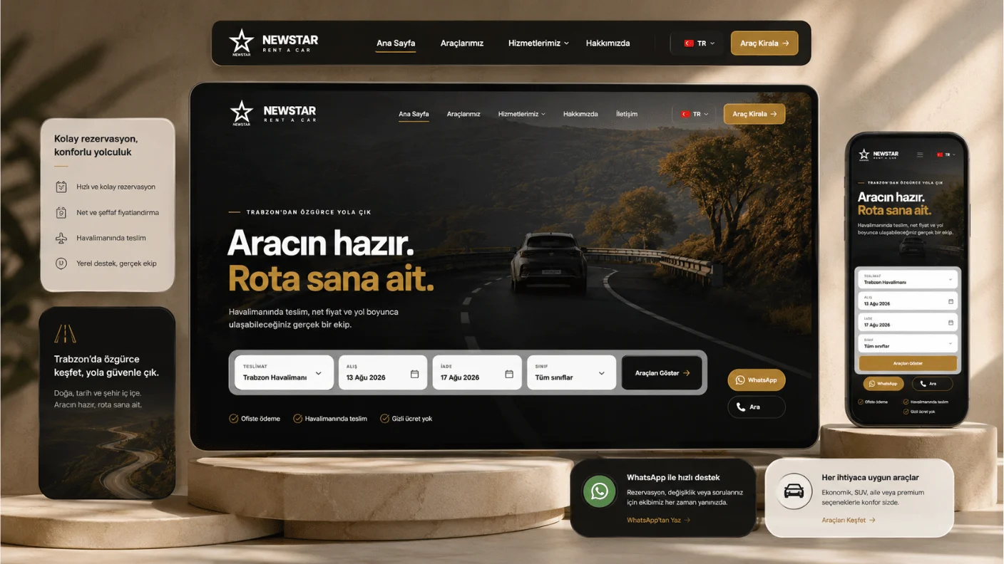 Newstar Rent a Car Yazılım Geliştirme projesinden seçilmiş görünüm