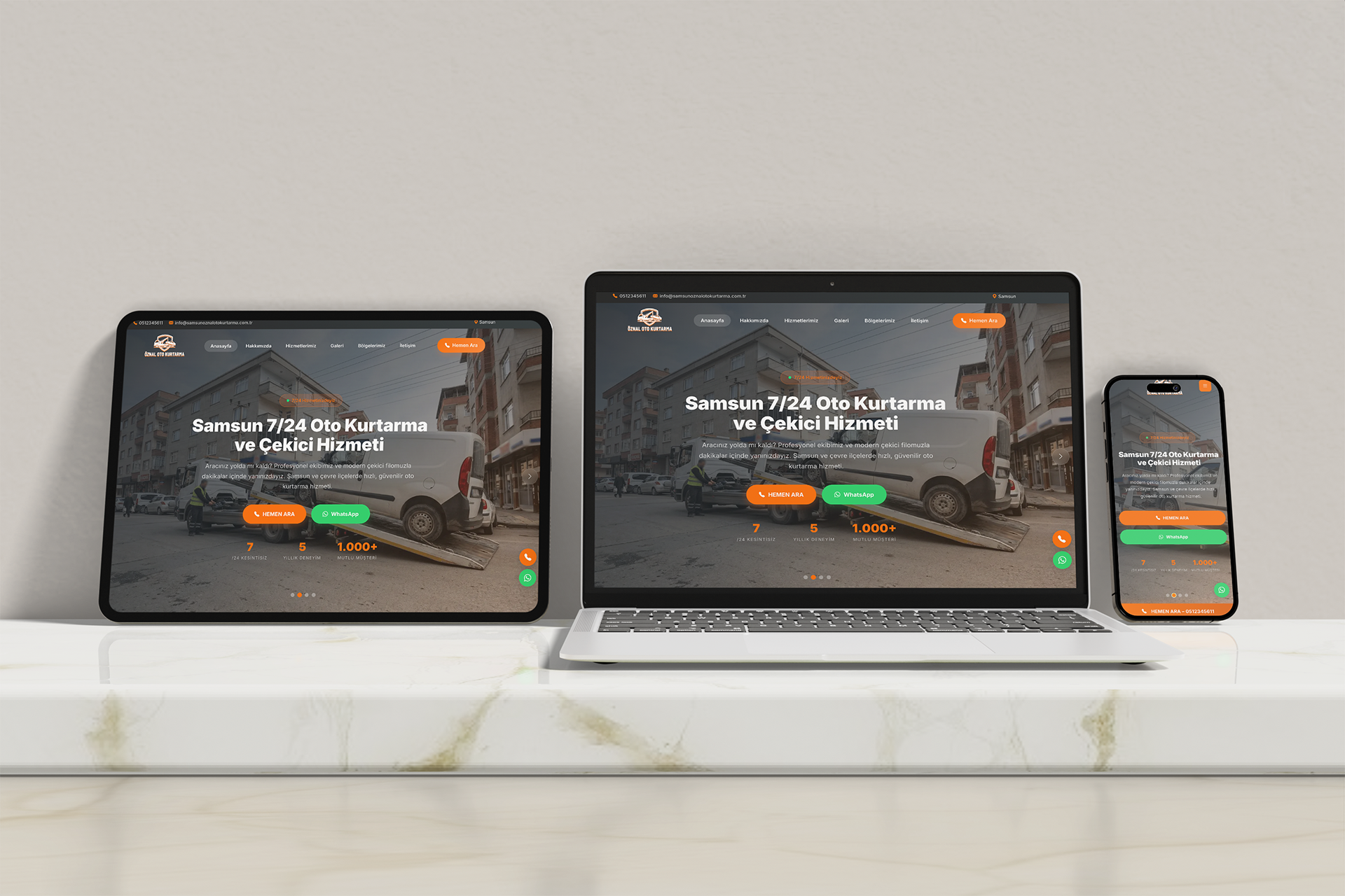 Öznal Oto Kurtarma Web Sitesi