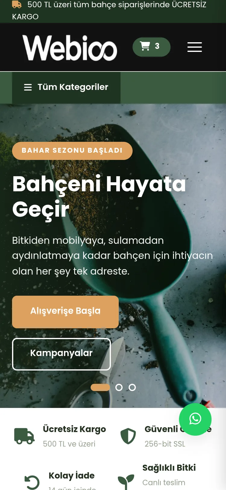 Bahçe & Dış Mekan E-Ticaret #1 - Mobil Gorunum
