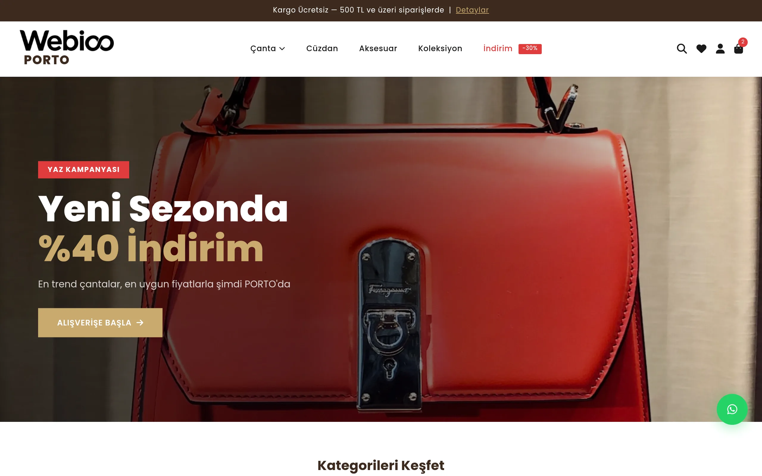 Çanta & Aksesuar E-Ticaret #2 - Masaustu Gorunum