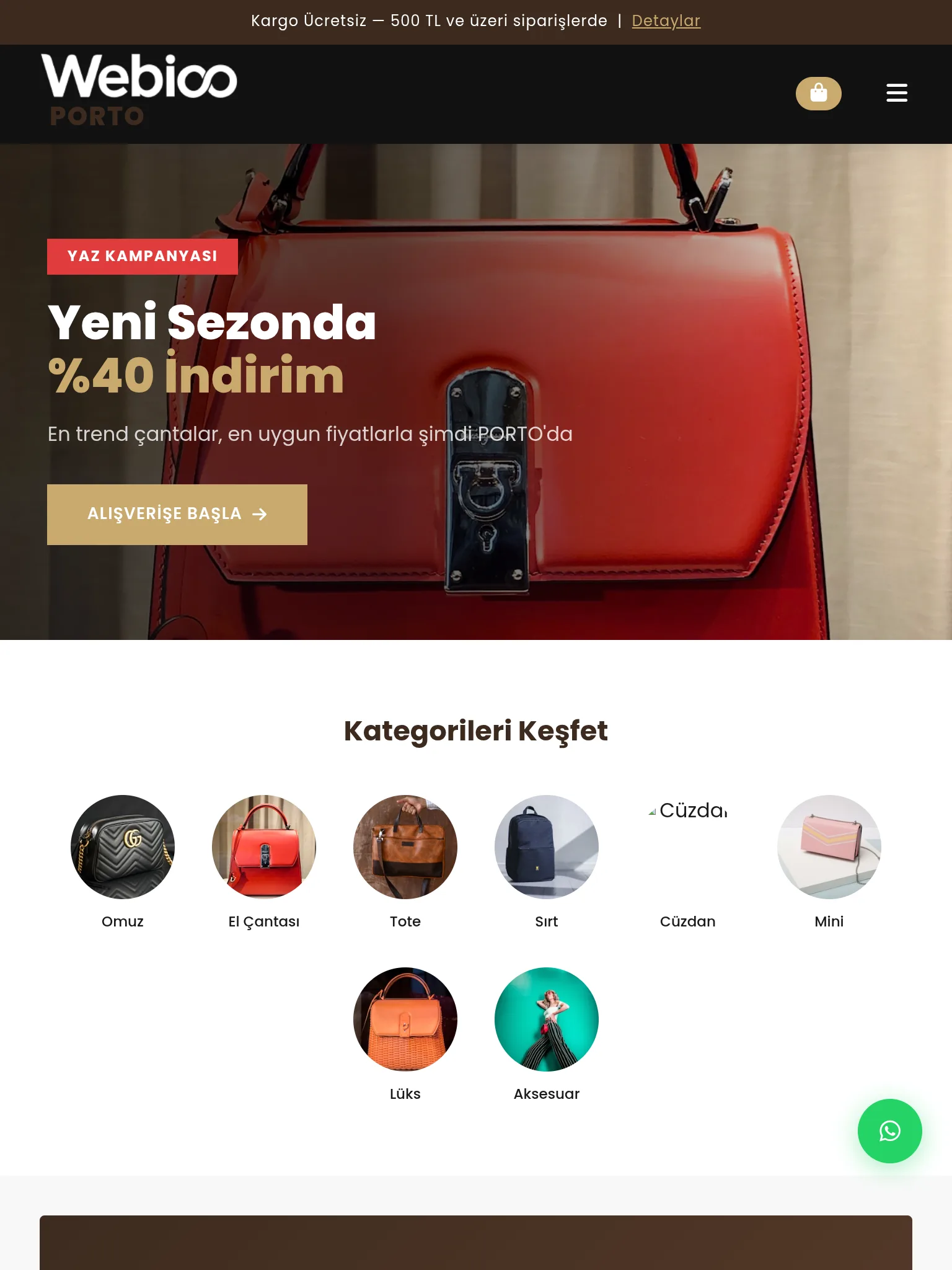 Çanta & Aksesuar E-Ticaret #2 - Tablet Gorunum