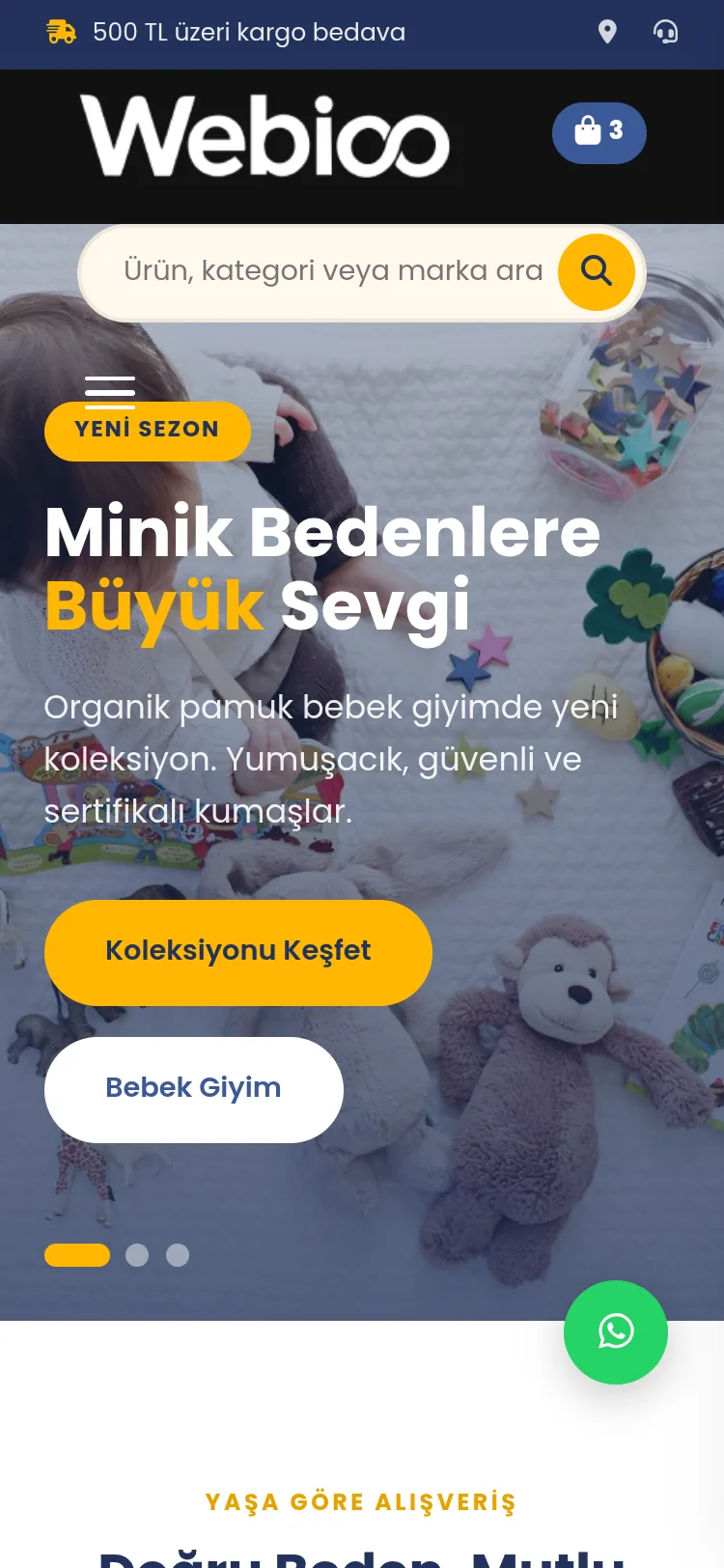 Çocuk & Bebek E-Ticaret #1 - Mobil Gorunum