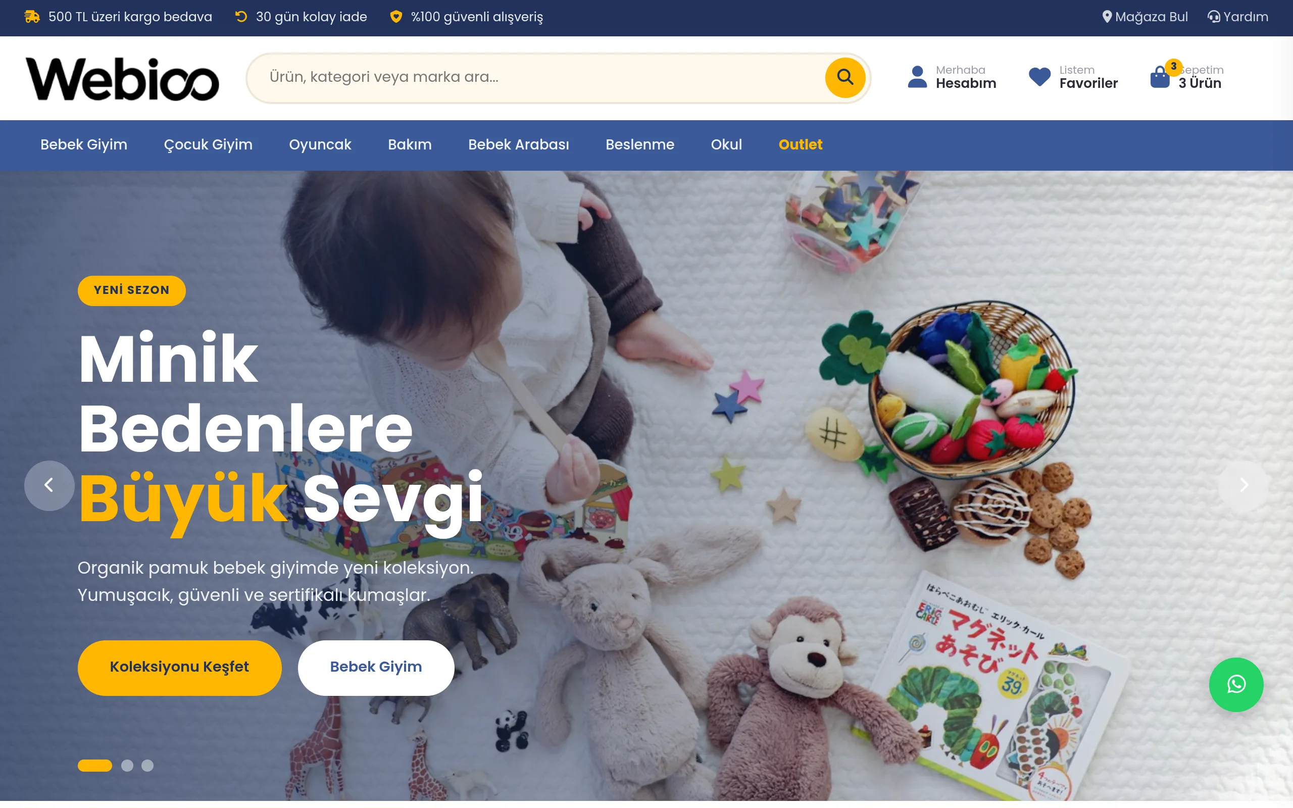 Çocuk & Bebek E-Ticaret #1 - Masaustu Gorunum