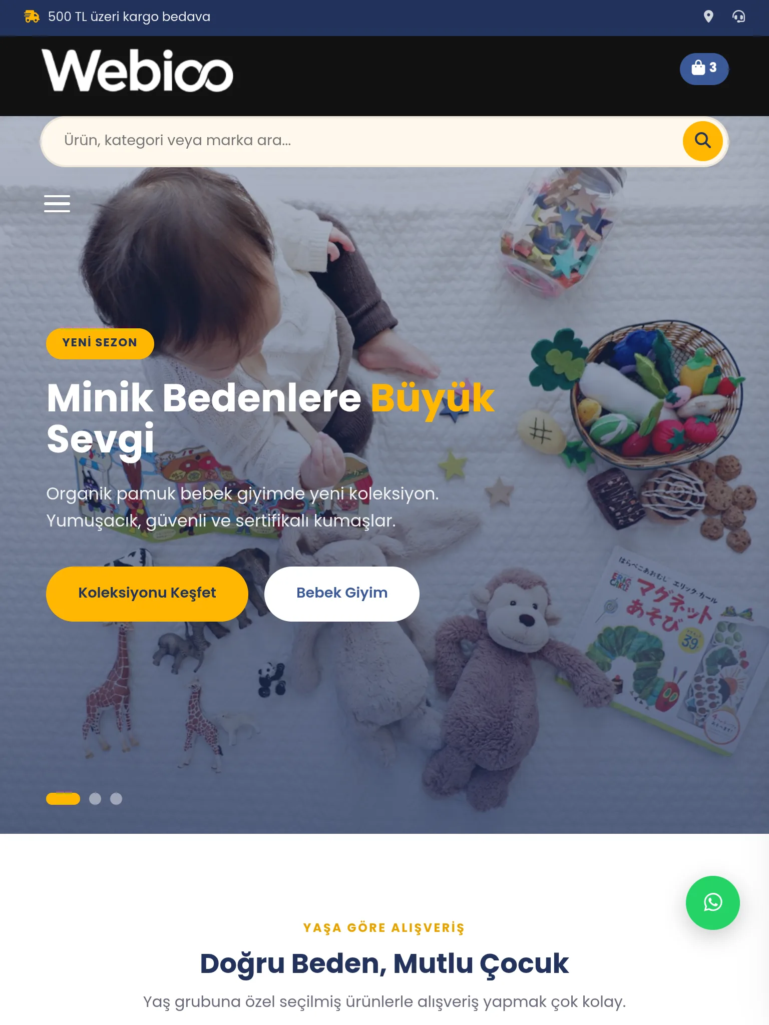 Çocuk & Bebek E-Ticaret #1 - Tablet Gorunum