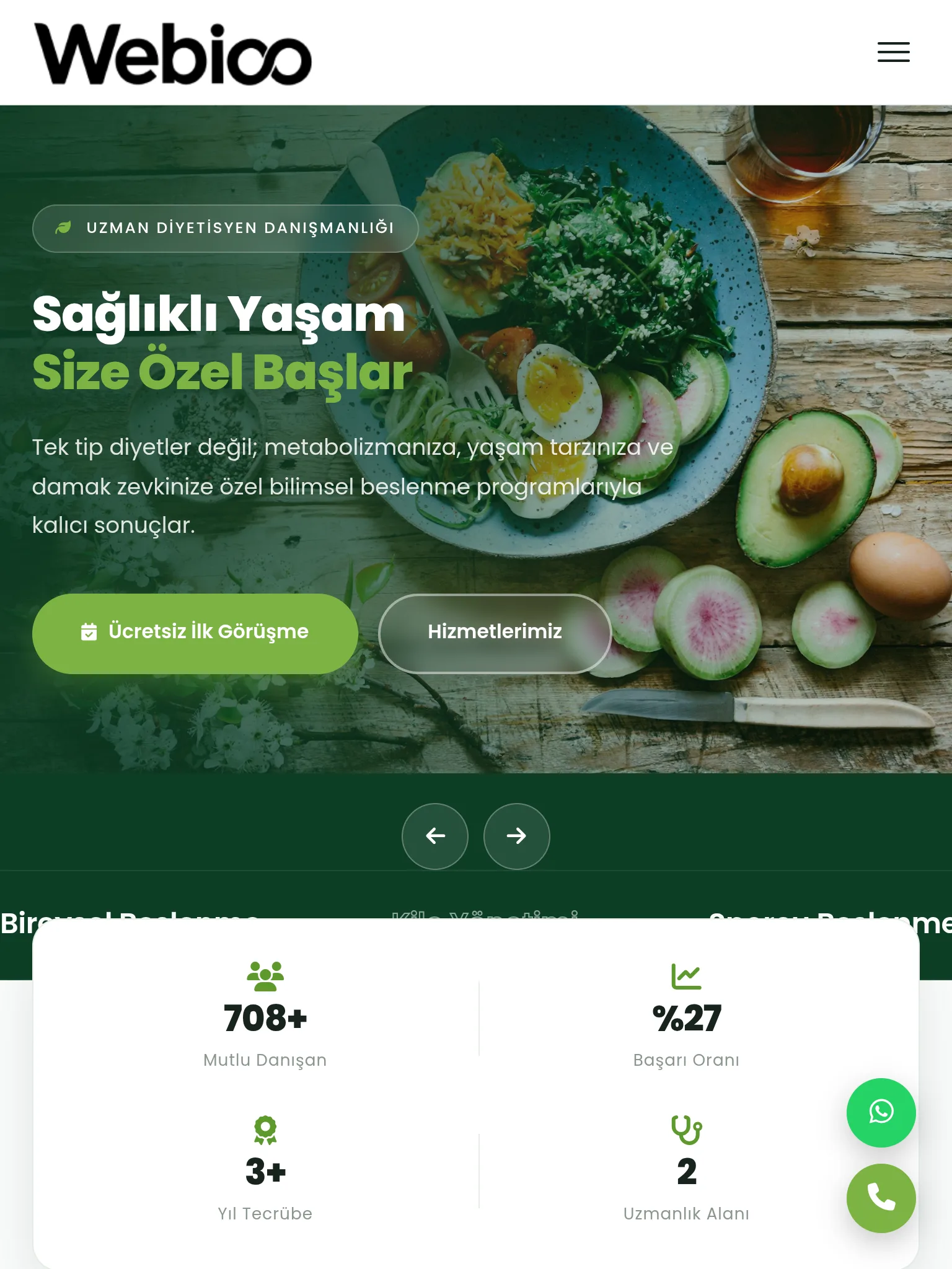 Diyetisyen & Beslenme Şablonu #2 - Tablet Gorunum