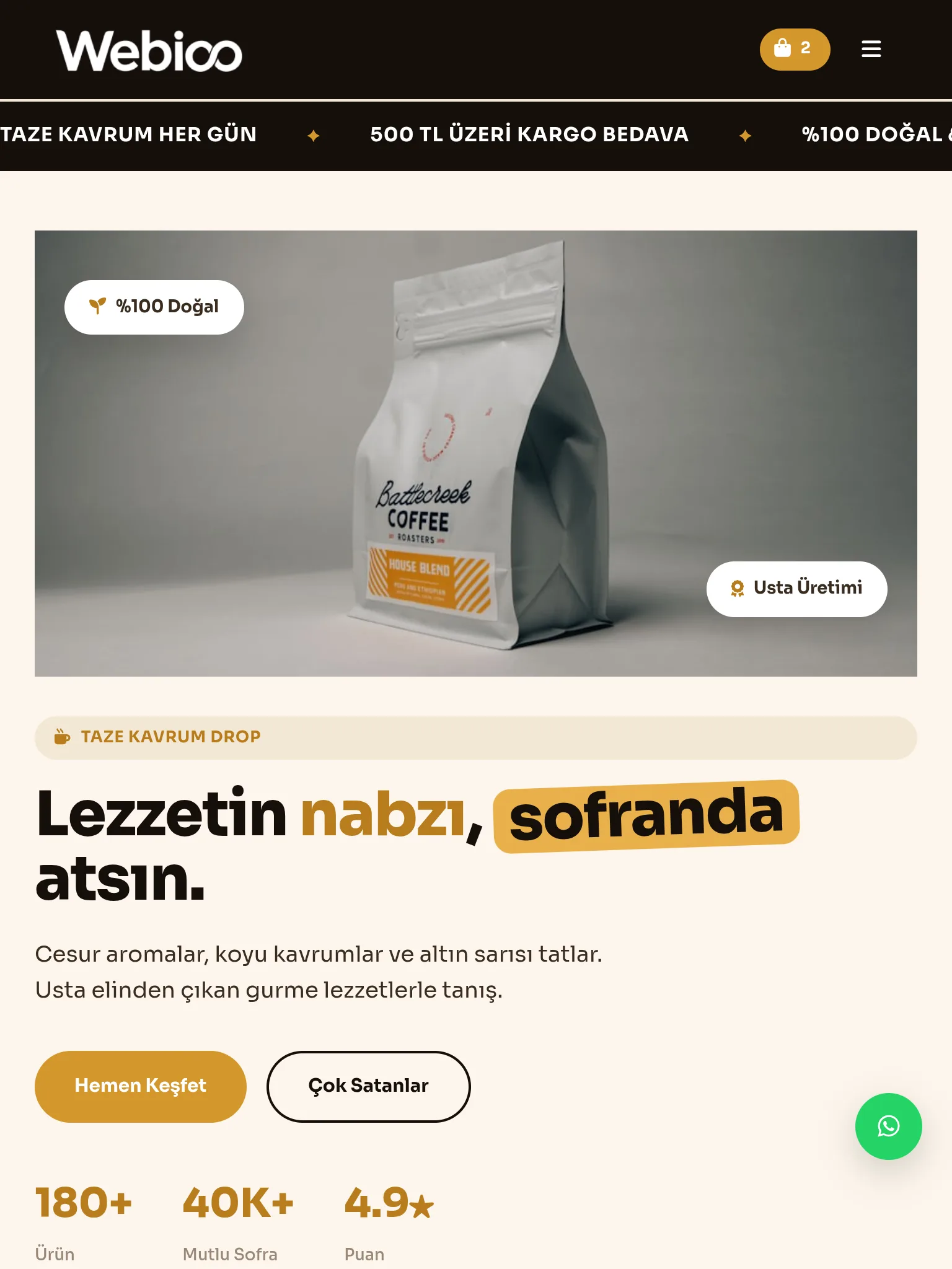 Gurme & Yiyecek-İçecek E-Ticaret #3 - Tablet Gorunum