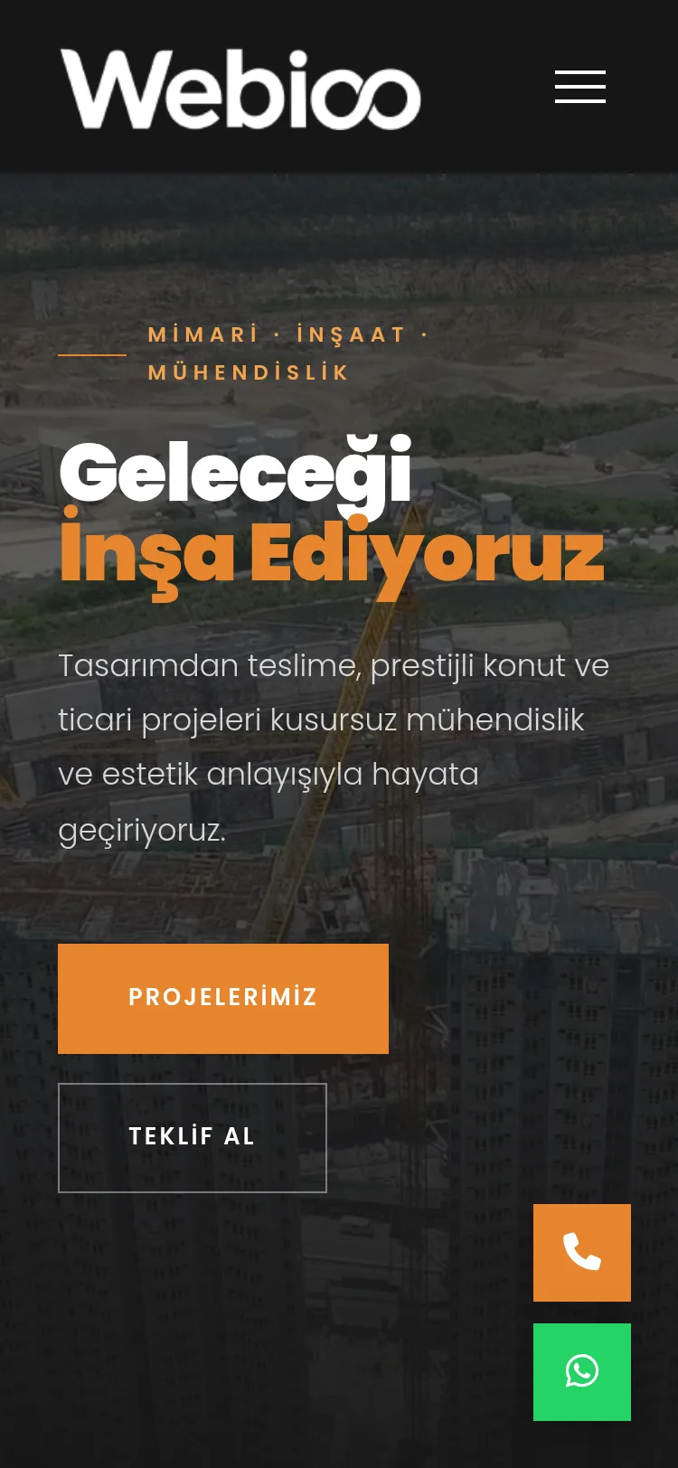 İnşaat & Yapı Şablonu #1 - Mobil Gorunum