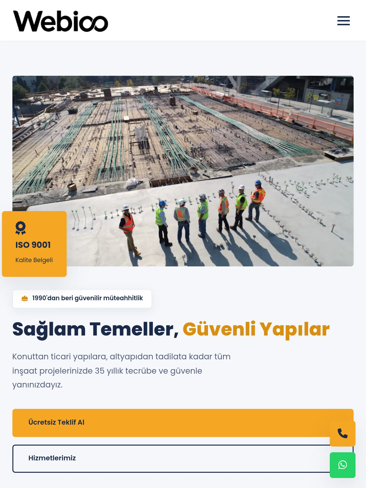 İnşaat & Yapı Şablonu #2 - Tablet Gorunum