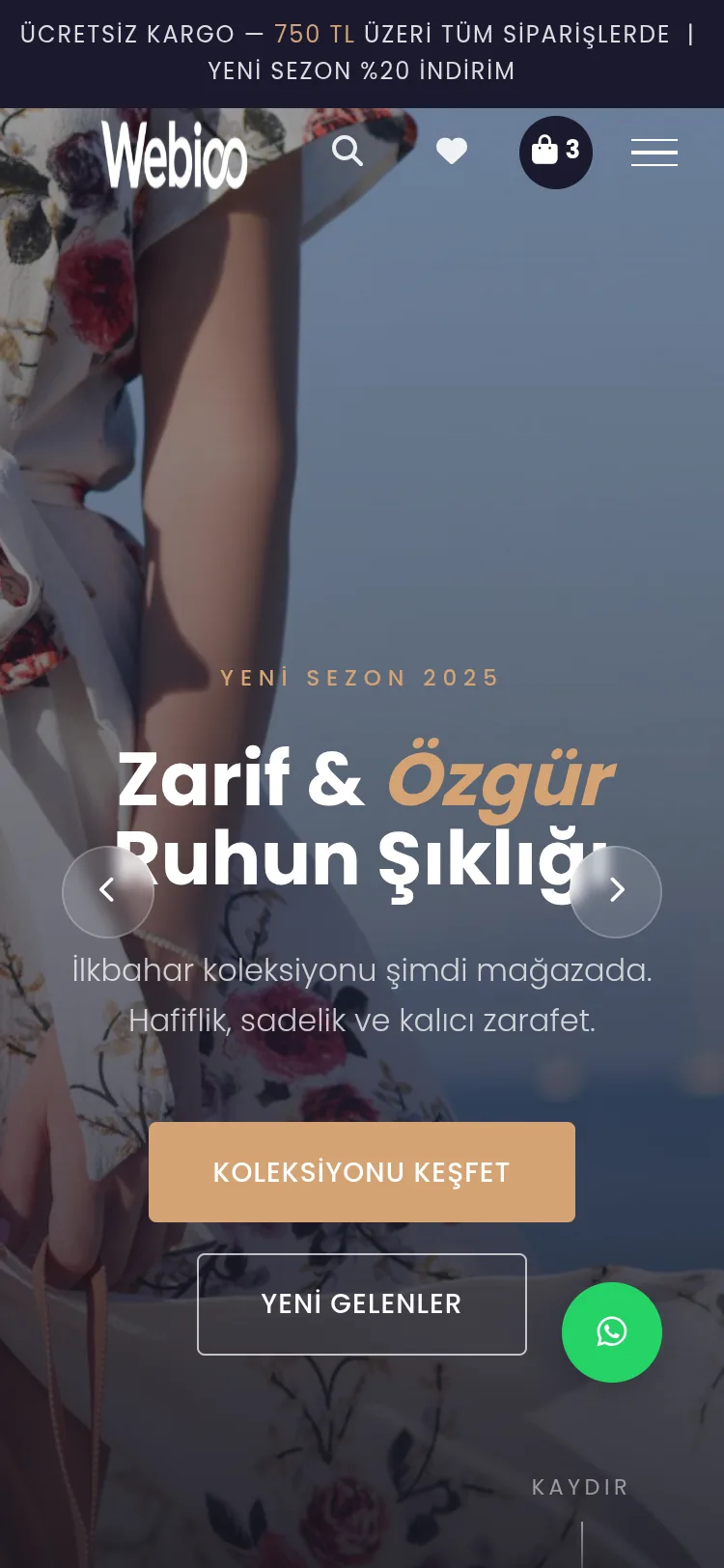 Kadın & Genel Giyim E-Ticaret #1 - Mobil Gorunum