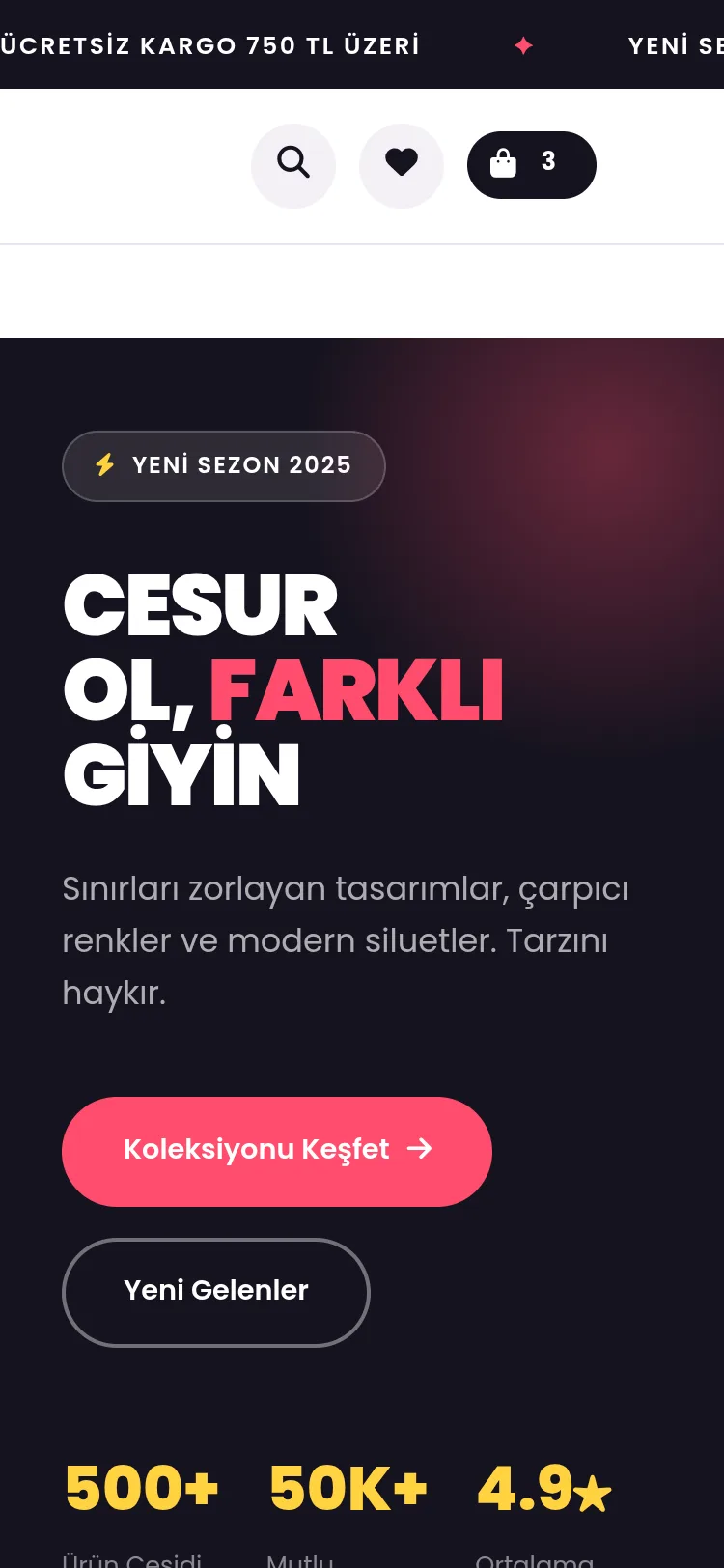 Kadın & Genel Giyim E-Ticaret #3 - Mobil Gorunum