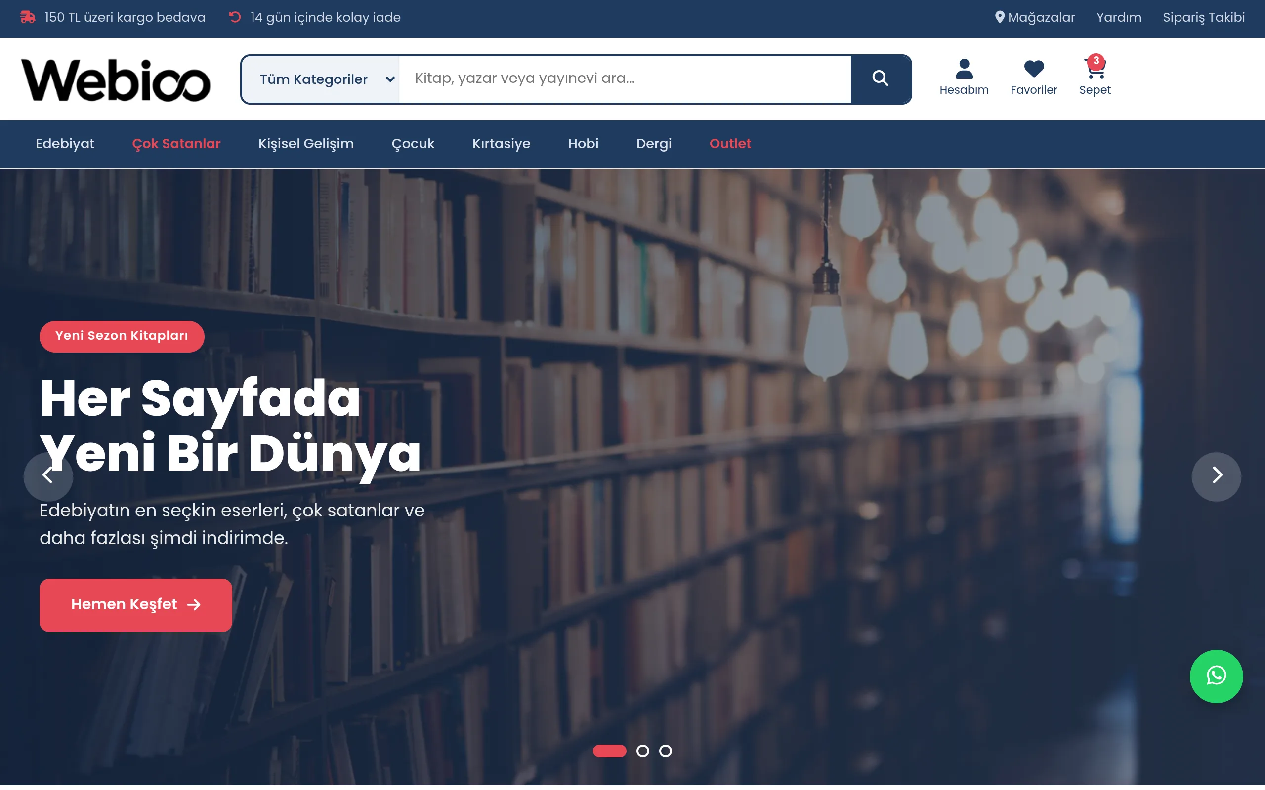 Kitap & Kırtasiye E-Ticaret #1 - Masaustu Gorunum