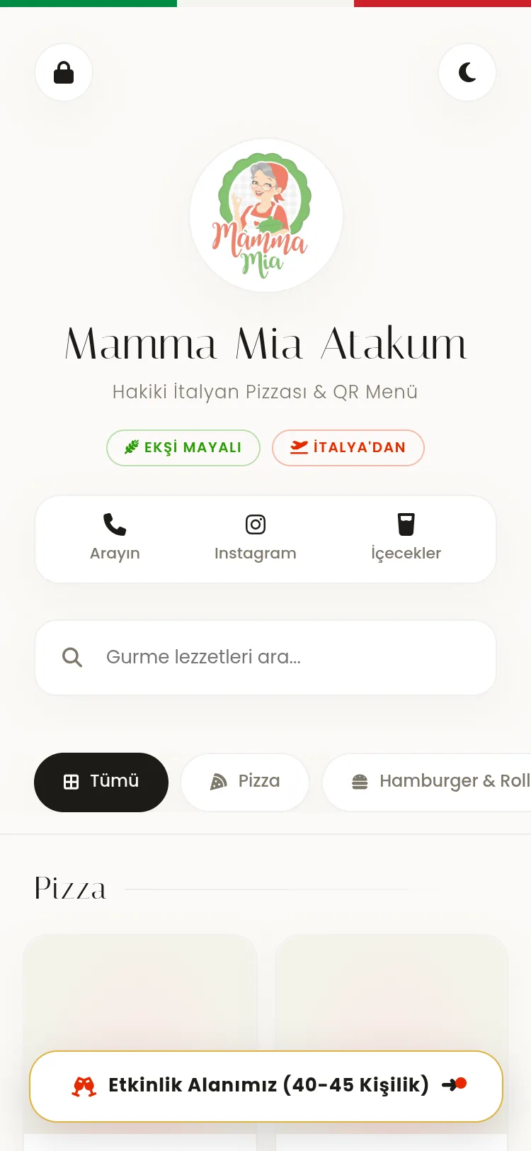 Menü Şablonu - Mobil Gorunum