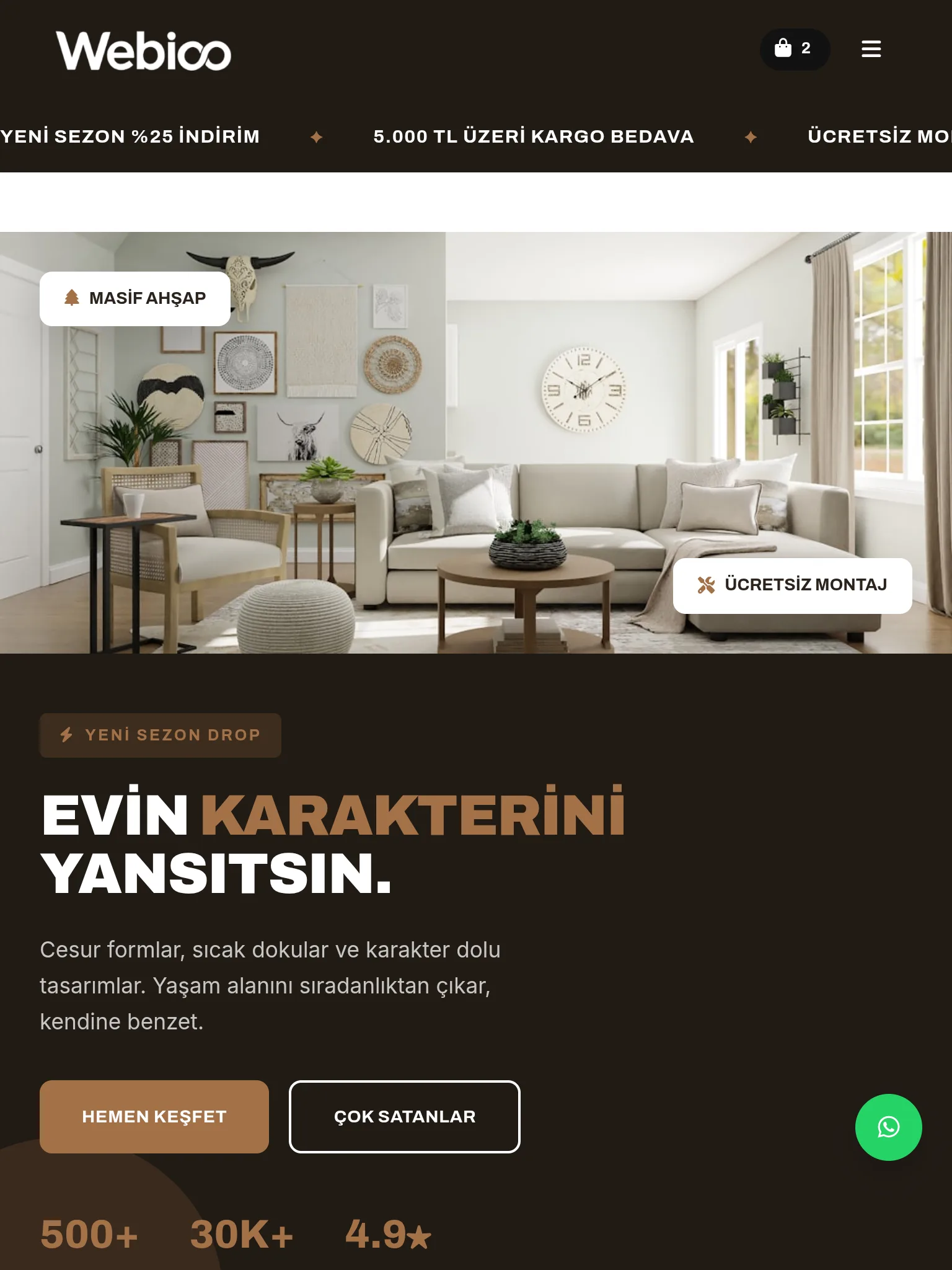 Mobilya & Dekorasyon E-Ticaret #6 - Tablet Gorunum