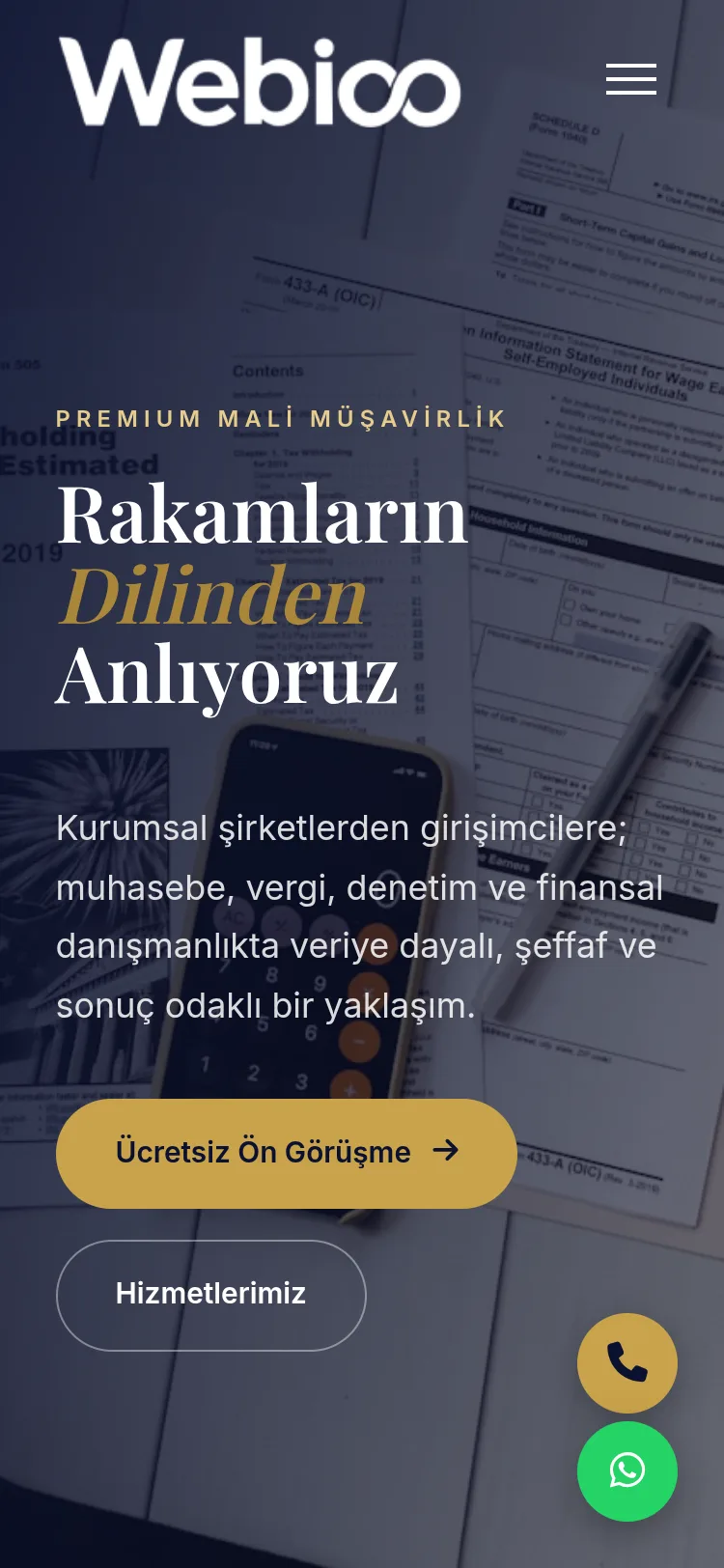 Muhasebe & Mali Müşavirlik Şablonu #2 - Mobil Gorunum