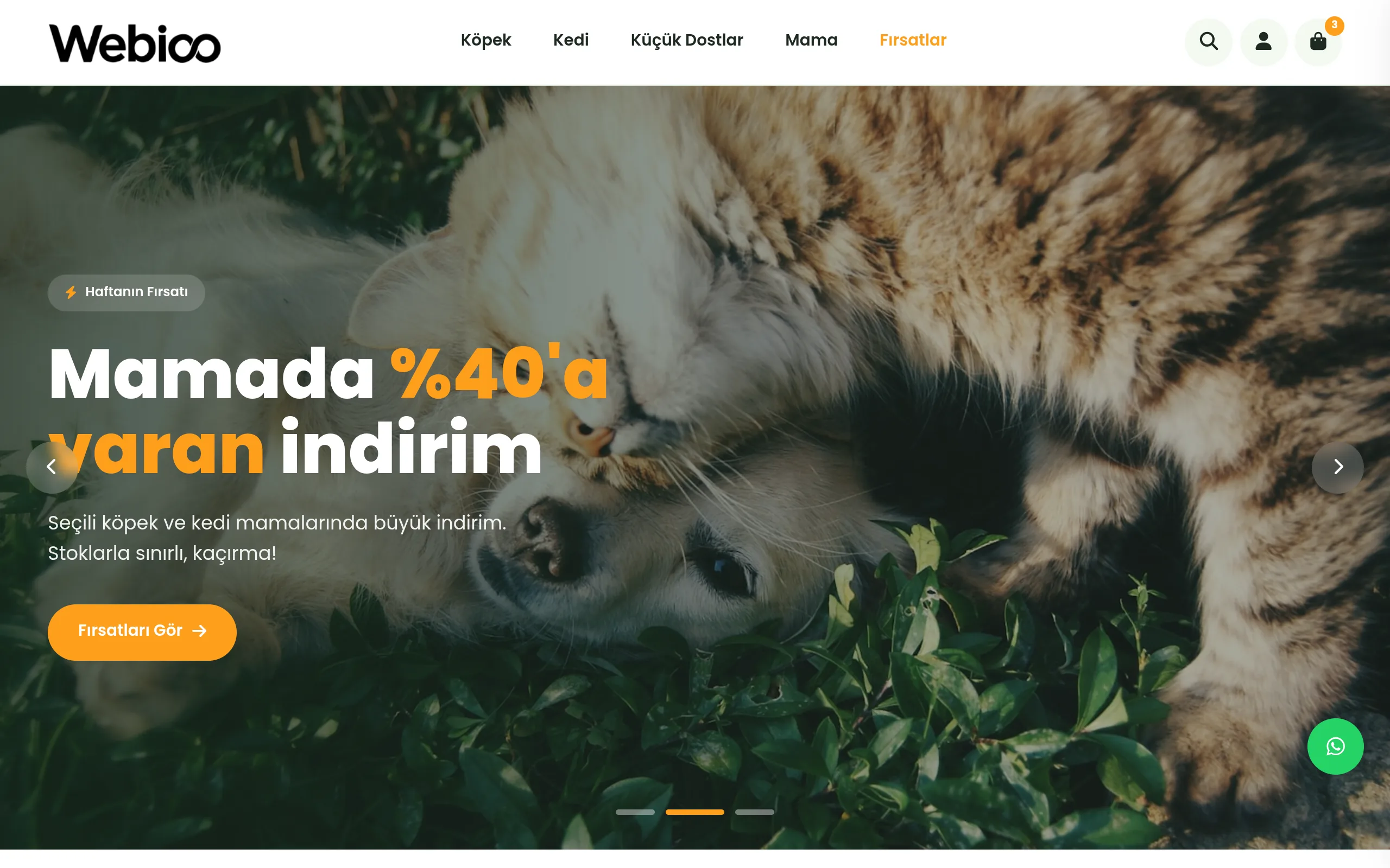 Pet Shop & Evcil Hayvan E-Ticaret #1 - Masaustu Gorunum