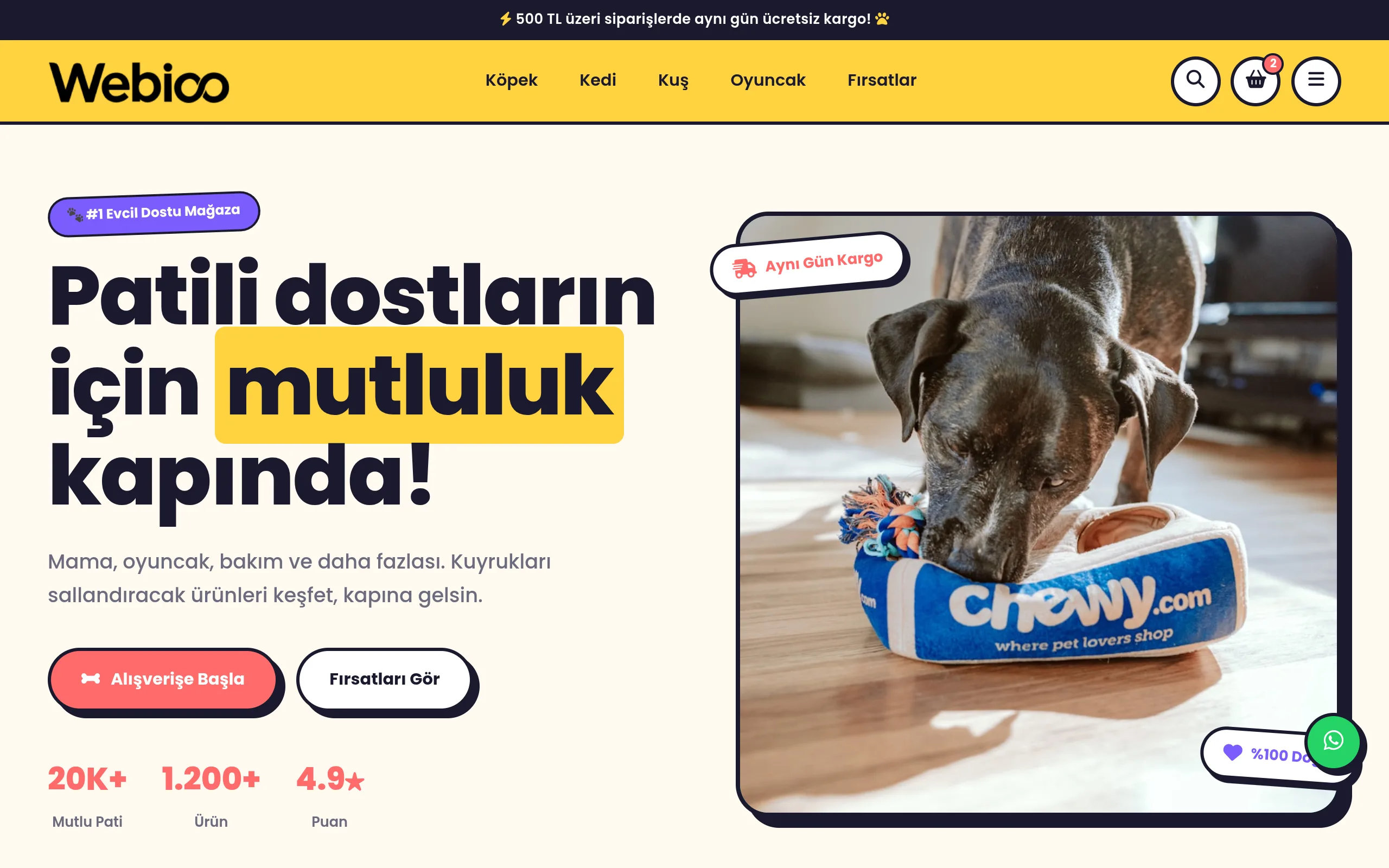 Pet Shop & Evcil Hayvan E-Ticaret #3 - Masaustu Gorunum