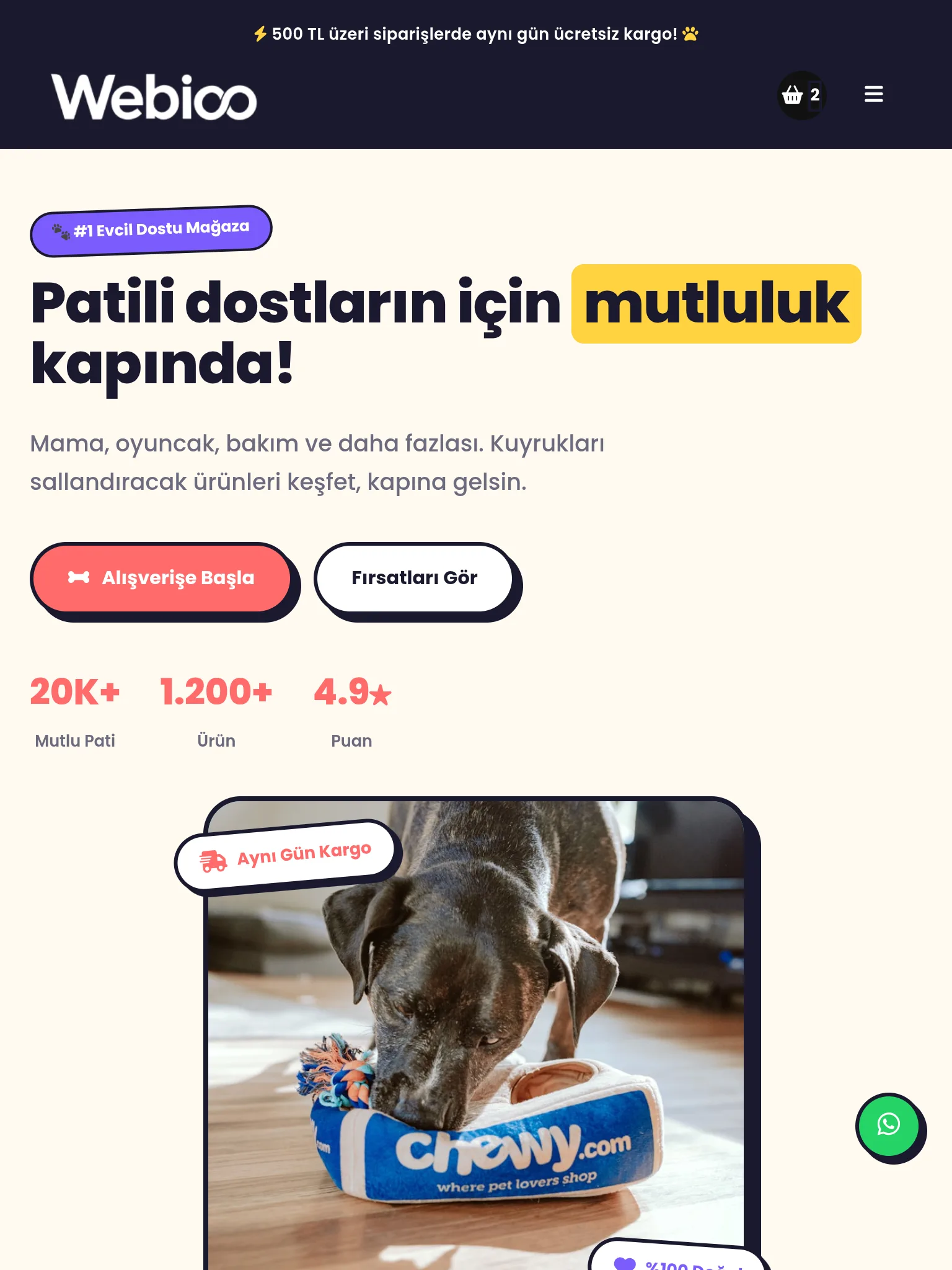 Pet Shop & Evcil Hayvan E-Ticaret #3 - Tablet Gorunum