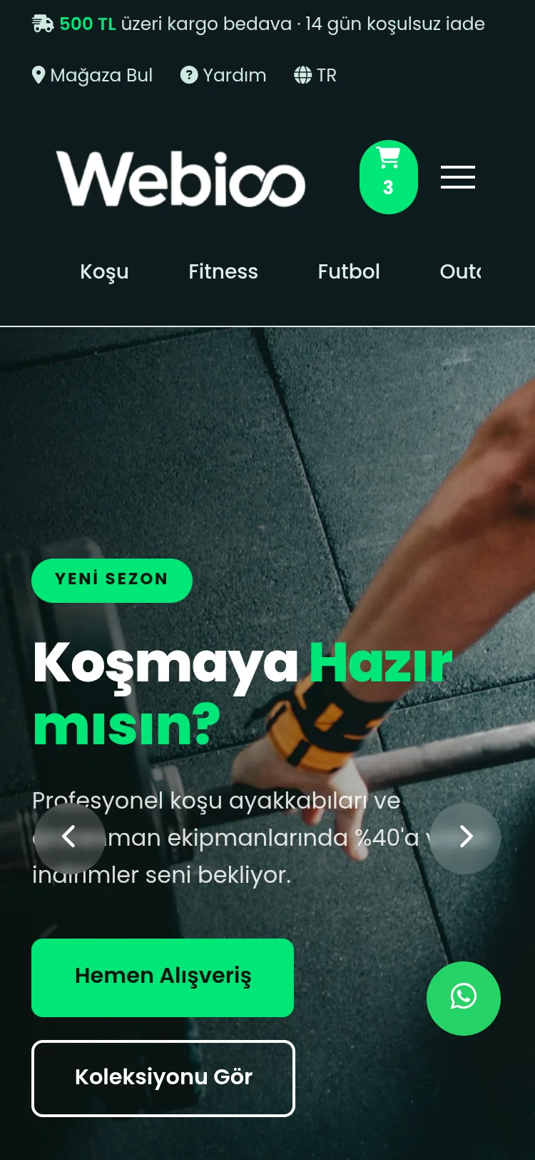 Spor & Outdoor E-Ticaret #1 - Mobil Gorunum