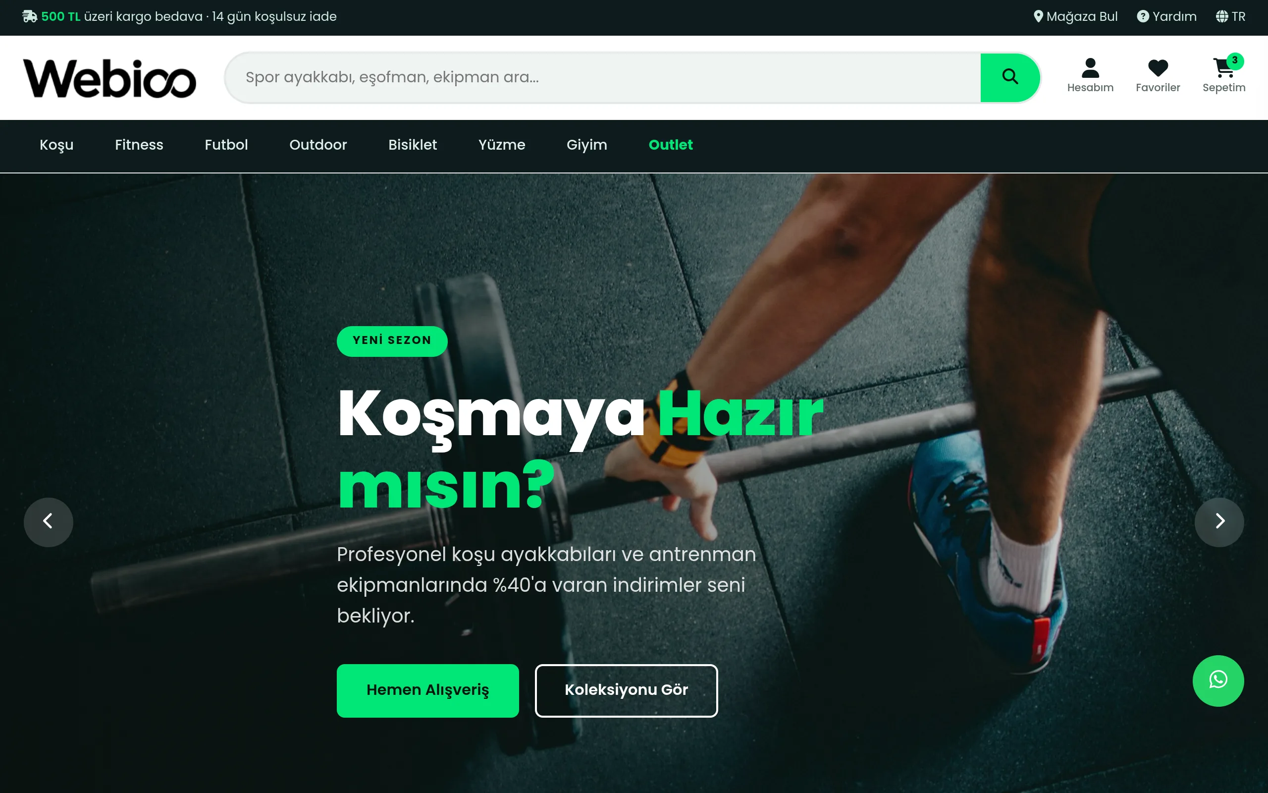 Spor & Outdoor E-Ticaret #1 - Masaustu Gorunum