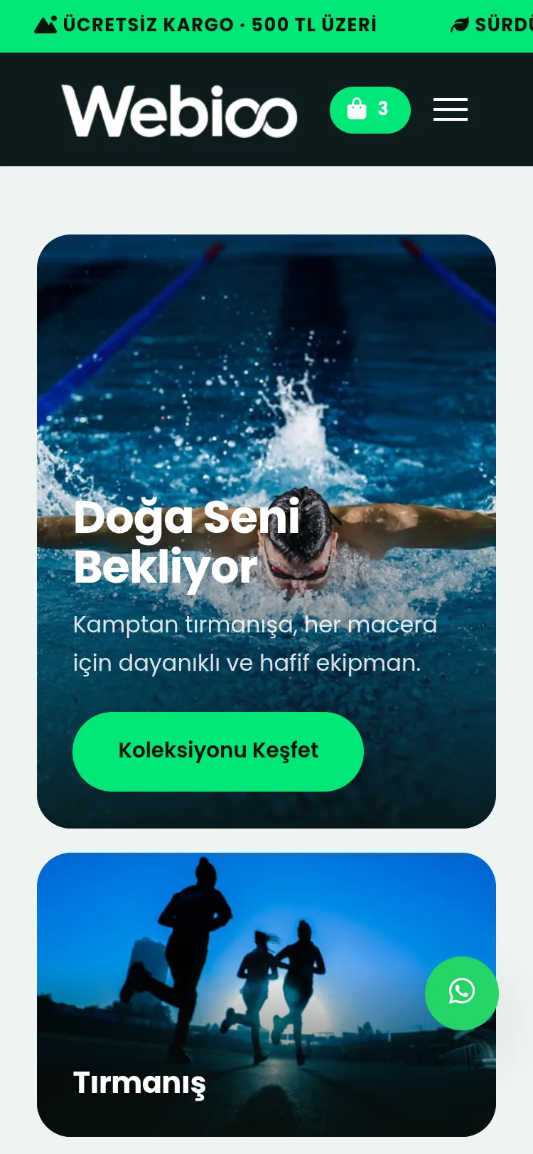 Spor & Outdoor E-Ticaret #3 - Mobil Gorunum