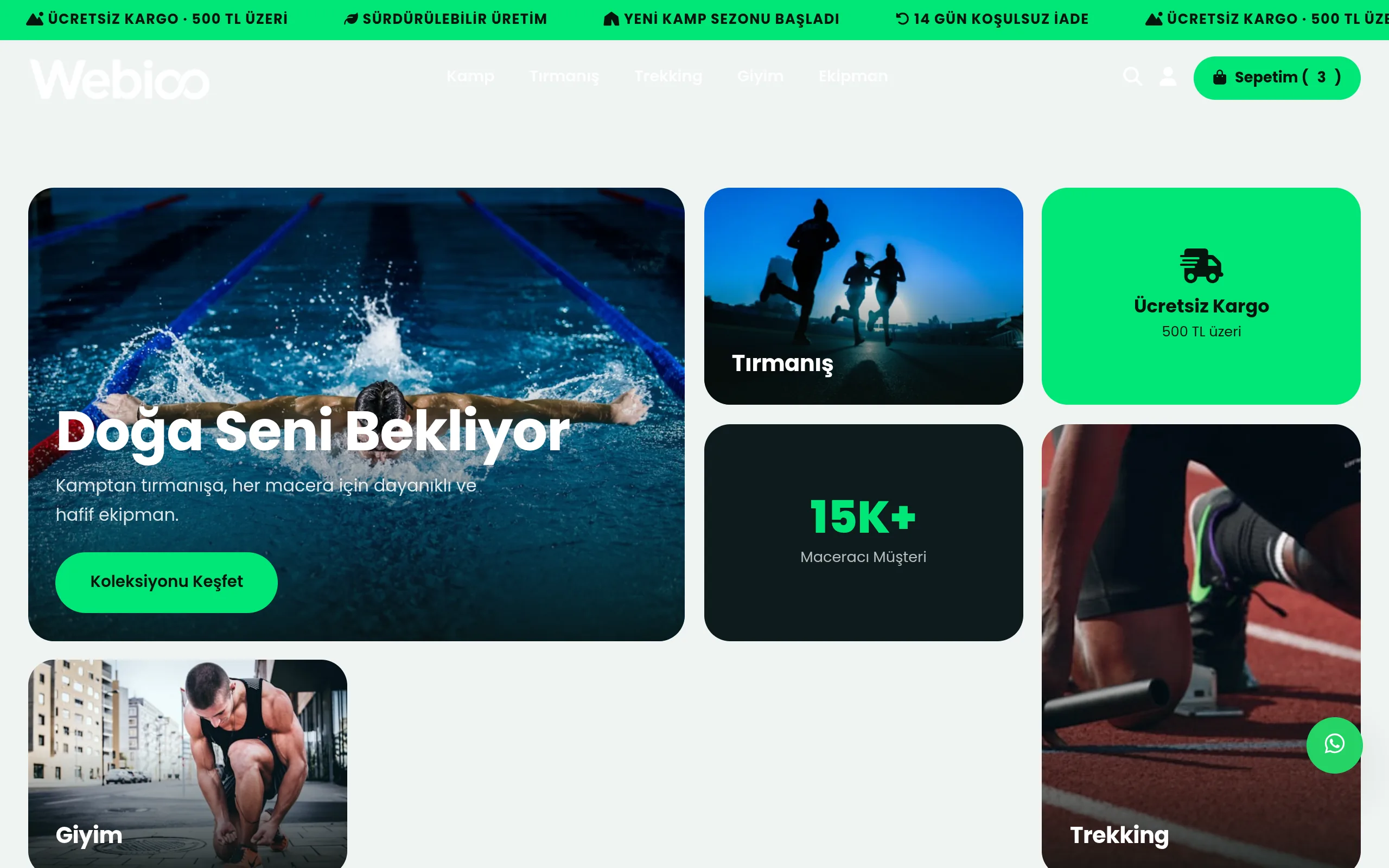 Spor & Outdoor E-Ticaret #3 - Masaustu Gorunum