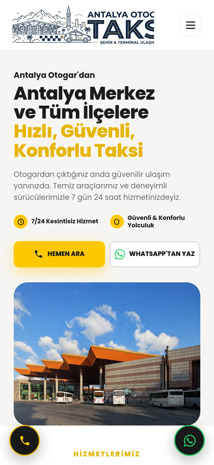 Taksi Şablonu #1 - Mobil Gorunum