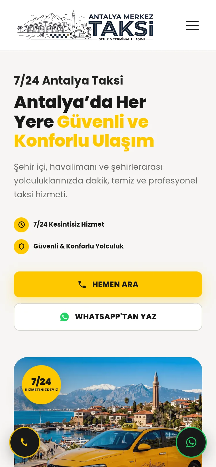 Taksi Şablonu #2 - Mobil Gorunum
