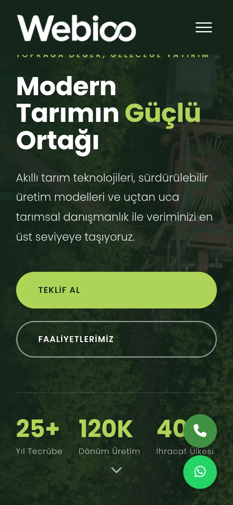 Tarım & Hayvancılık Şablonu #1 - Mobil Gorunum