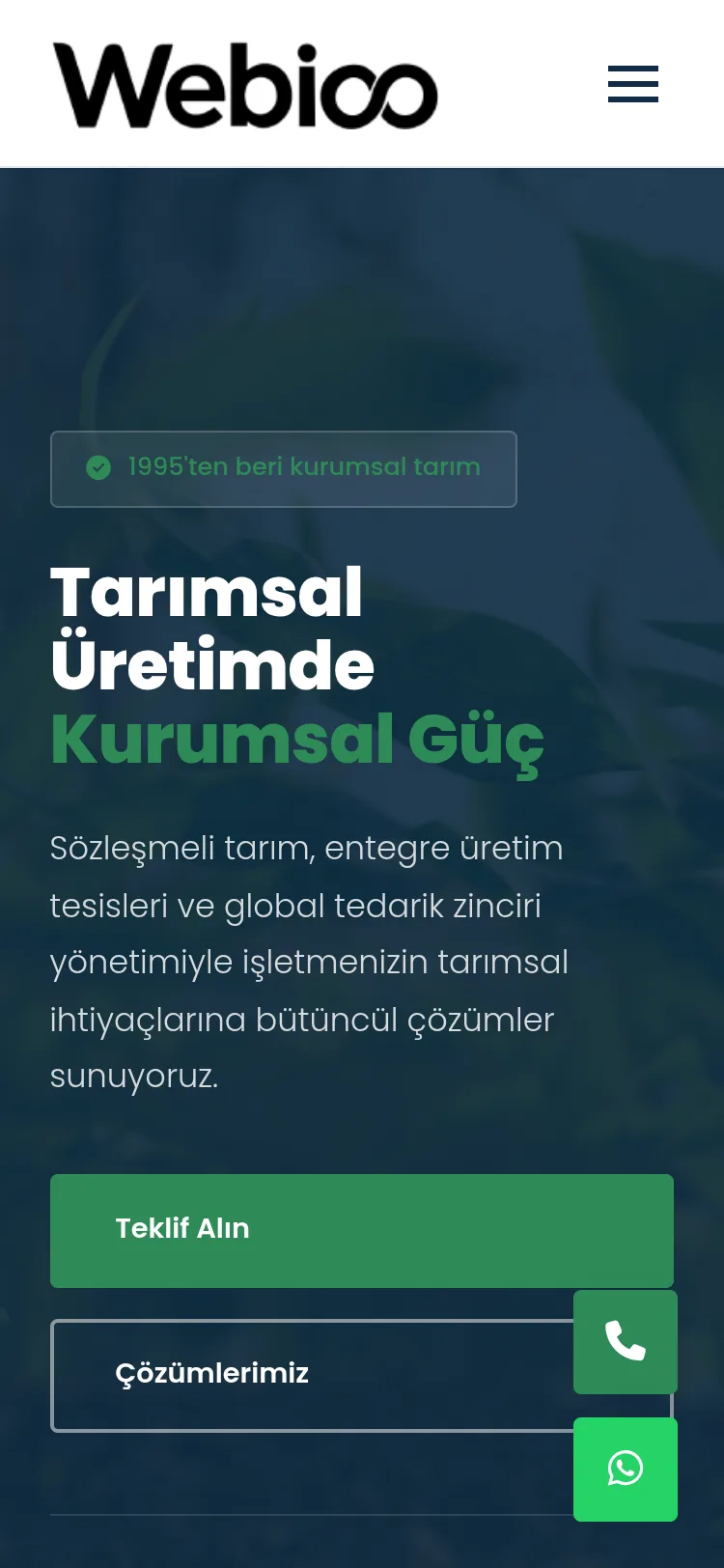 Tarım & Hayvancılık Şablonu #2 - Mobil Gorunum