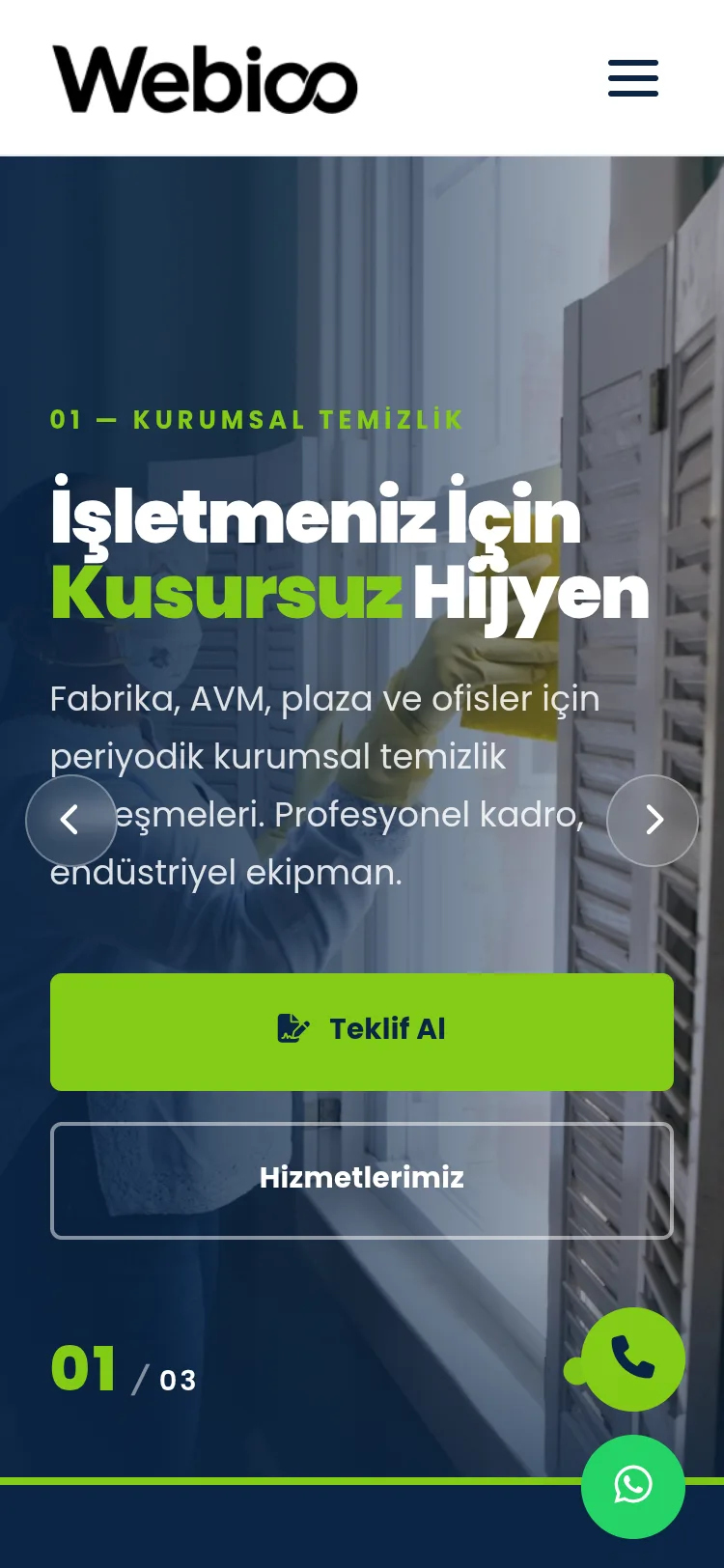 Temizlik Hizmetleri Şablonu #2 - Mobil Gorunum