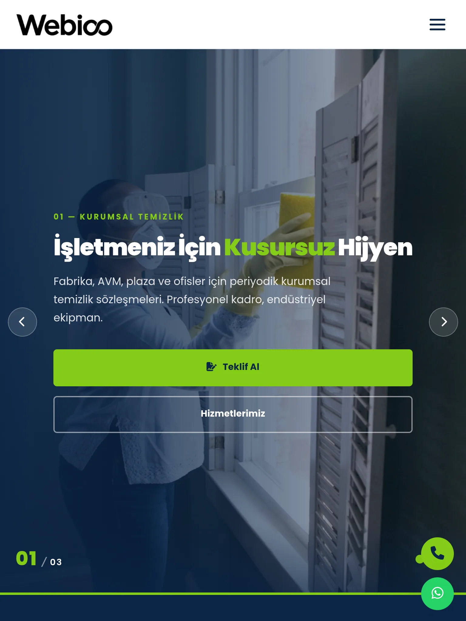 Temizlik Hizmetleri Şablonu #2 - Tablet Gorunum