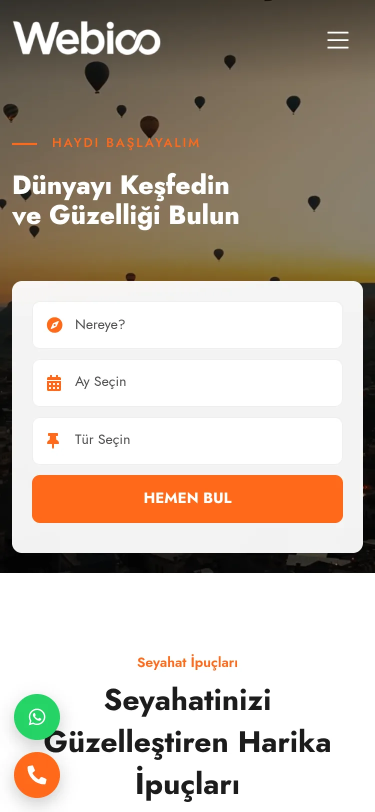 Webioo Ajans Şablonu - Mobil Gorunum