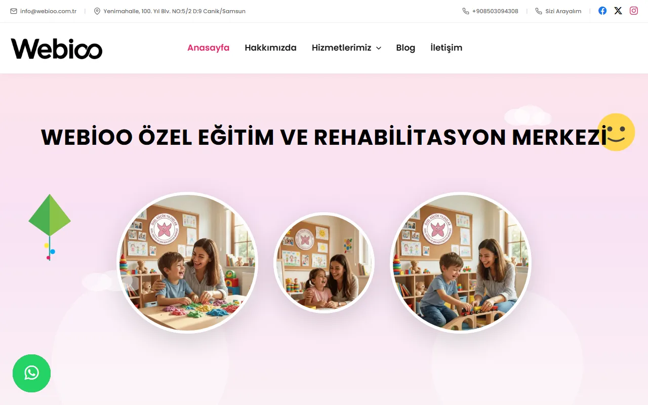 Webioo Anaokul Şablonu - Masaustu Gorunum