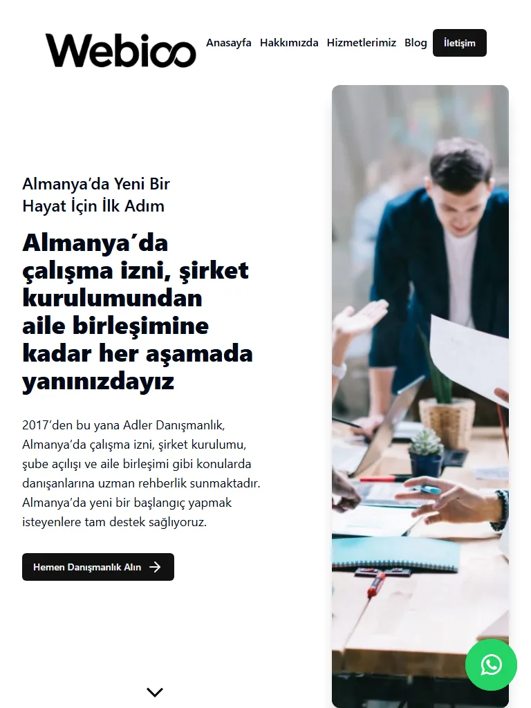 Webioo Danışmanlık Şablonu - Tablet Gorunum
