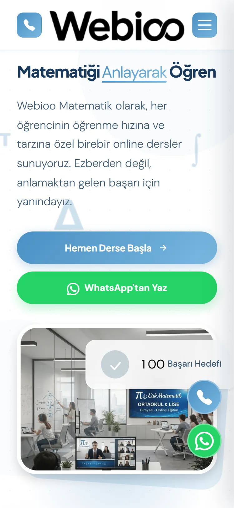 Webioo Ders Şablonu - Mobil Gorunum