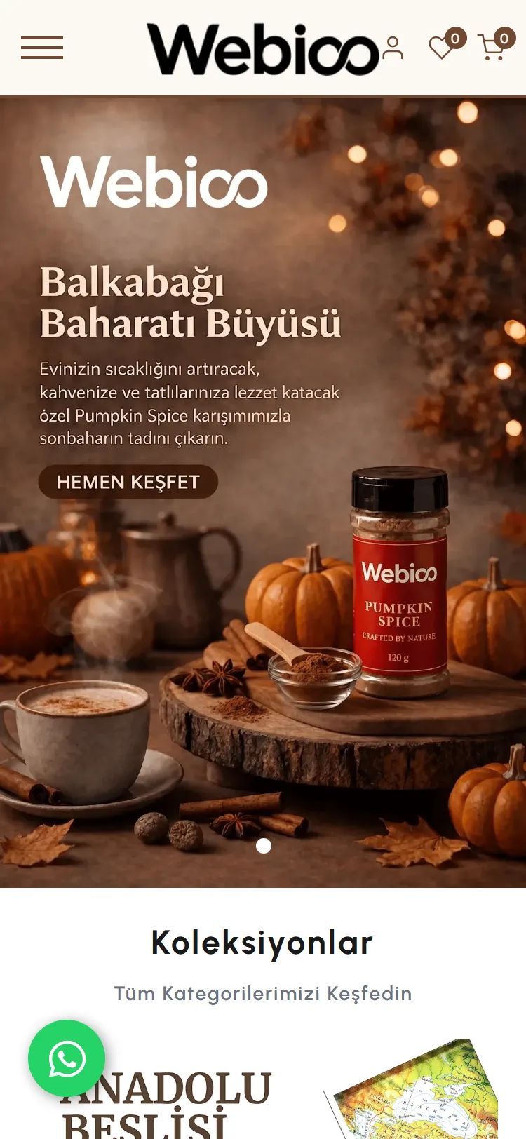 Webioo E Ticaret Şablonu - Mobil Gorunum
