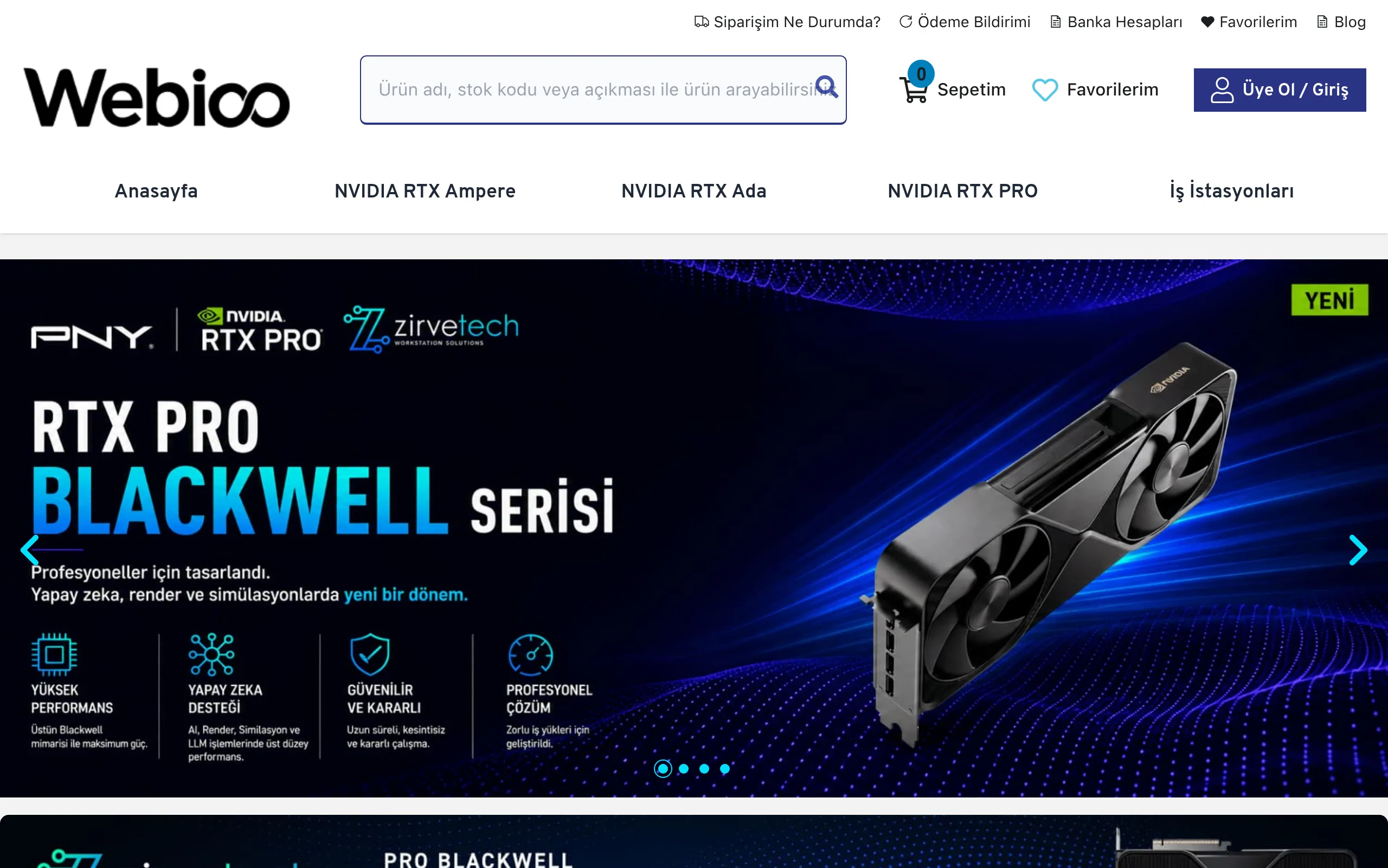 Webioo E Ticaret Şablonu - Masaustu Gorunum