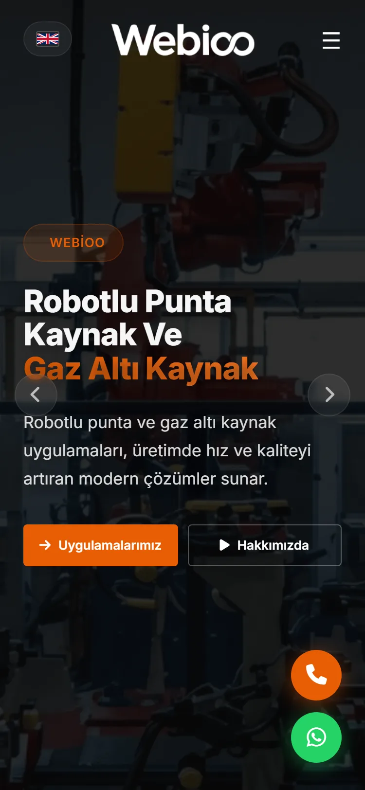 Webioo Endüstriyel Şablonu - Mobil Gorunum