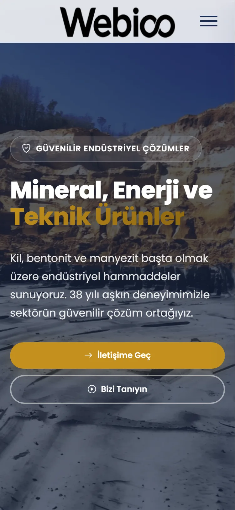 Webioo Endüstriyel Şablonu - Mobil Gorunum
