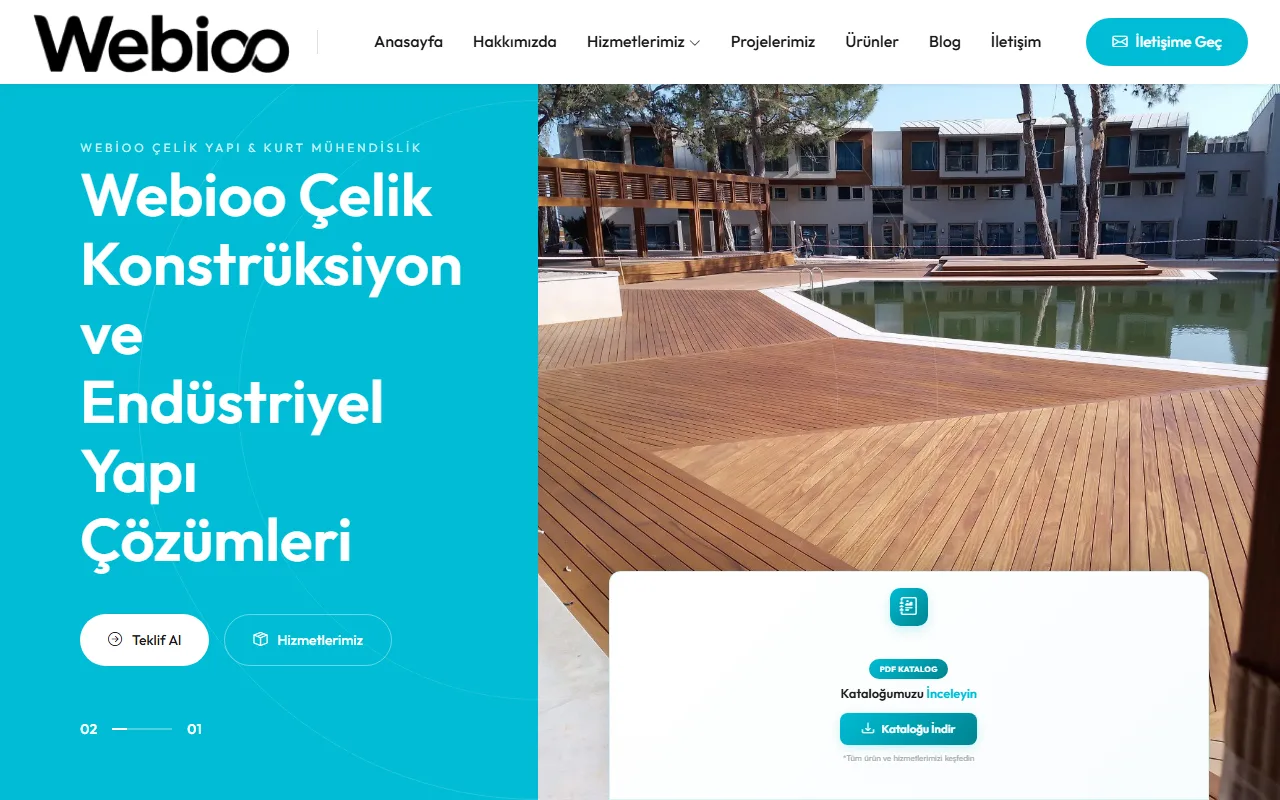 Webioo Endüstriyel Şablonu - Masaustu Gorunum