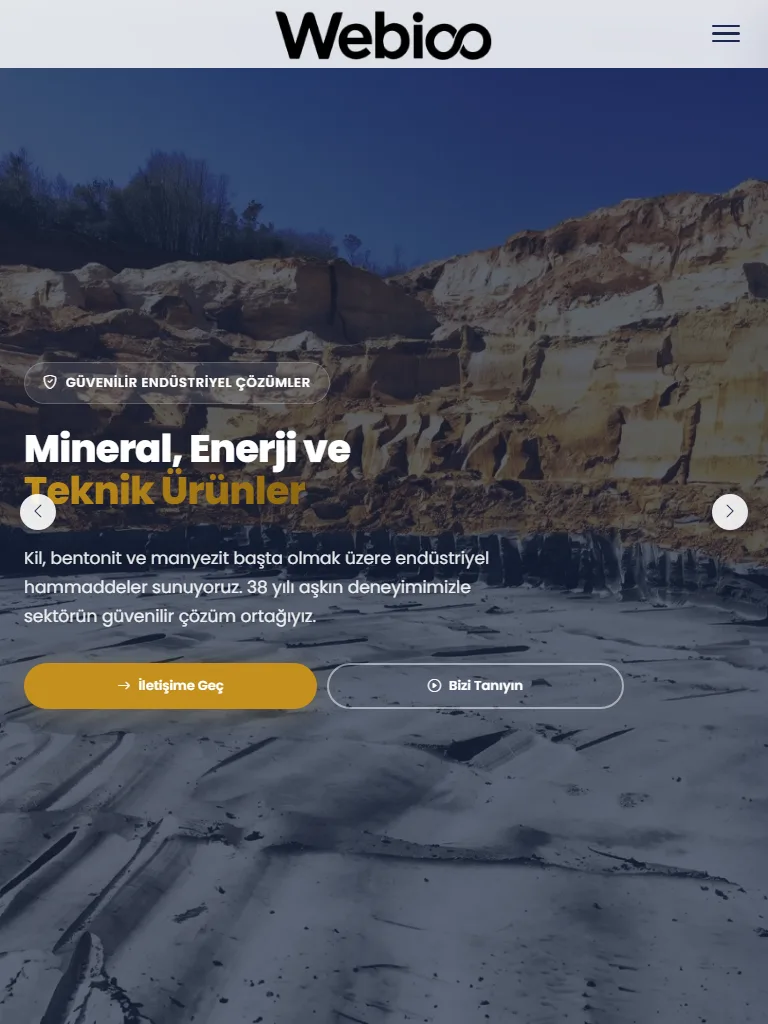 Webioo Endüstriyel Şablonu - Tablet Gorunum