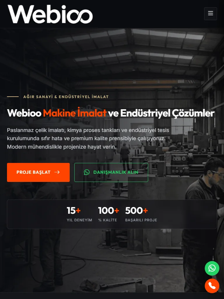 Webioo Endüstriyel Şablonu - Tablet Gorunum