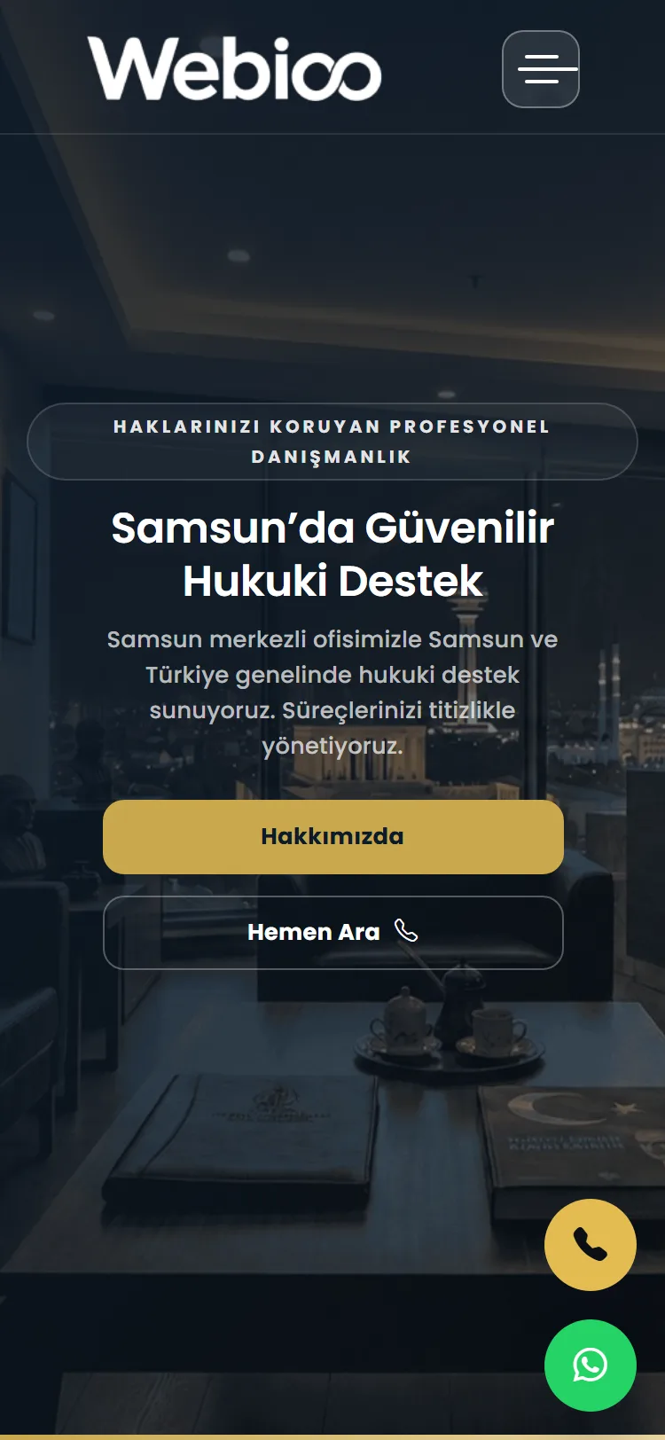 Webioo Hukuk Şablonu - Mobil Gorunum