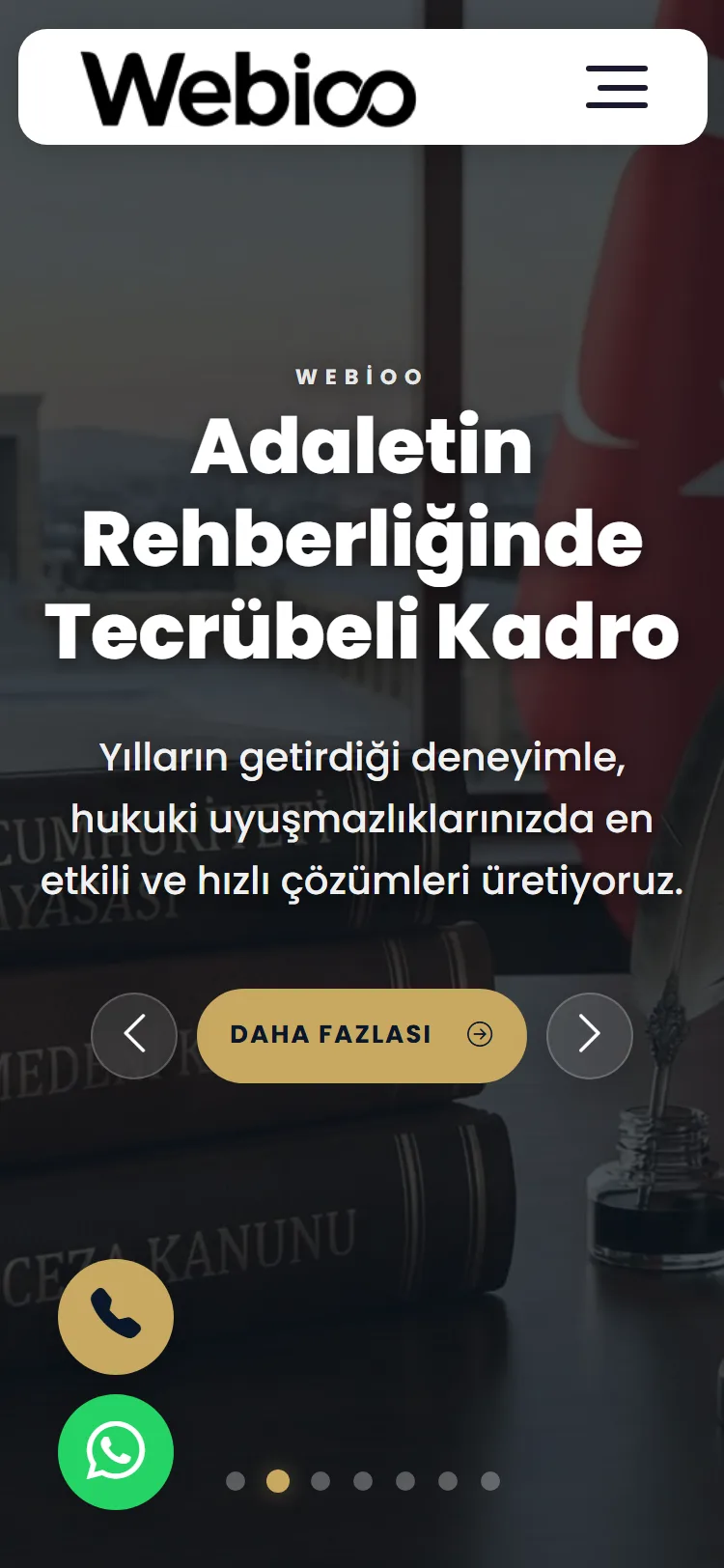 Webioo Hukuk Şablonu - Mobil Gorunum