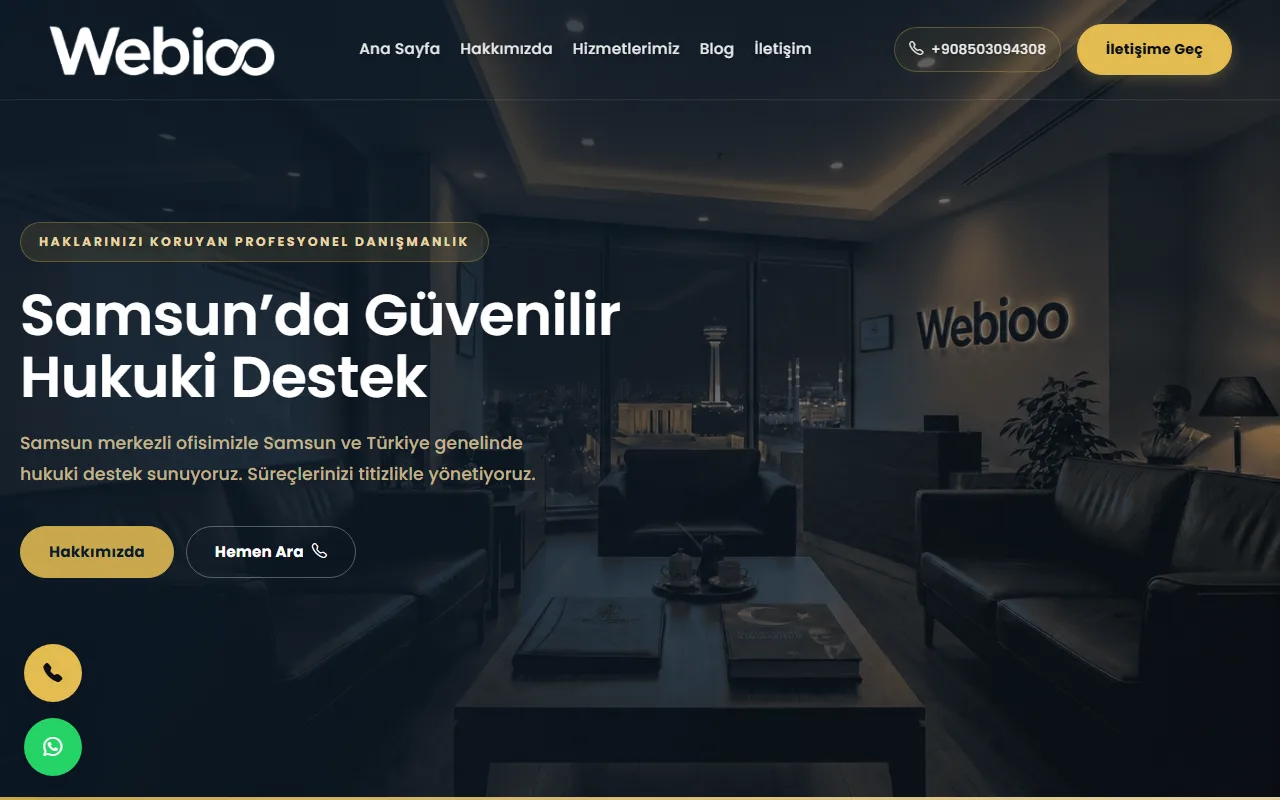 Webioo Hukuk Şablonu - Masaustu Gorunum