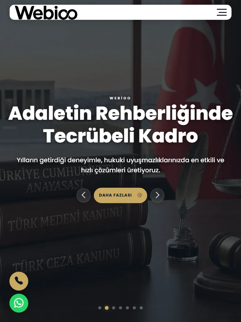 Webioo Hukuk Şablonu - Tablet Gorunum